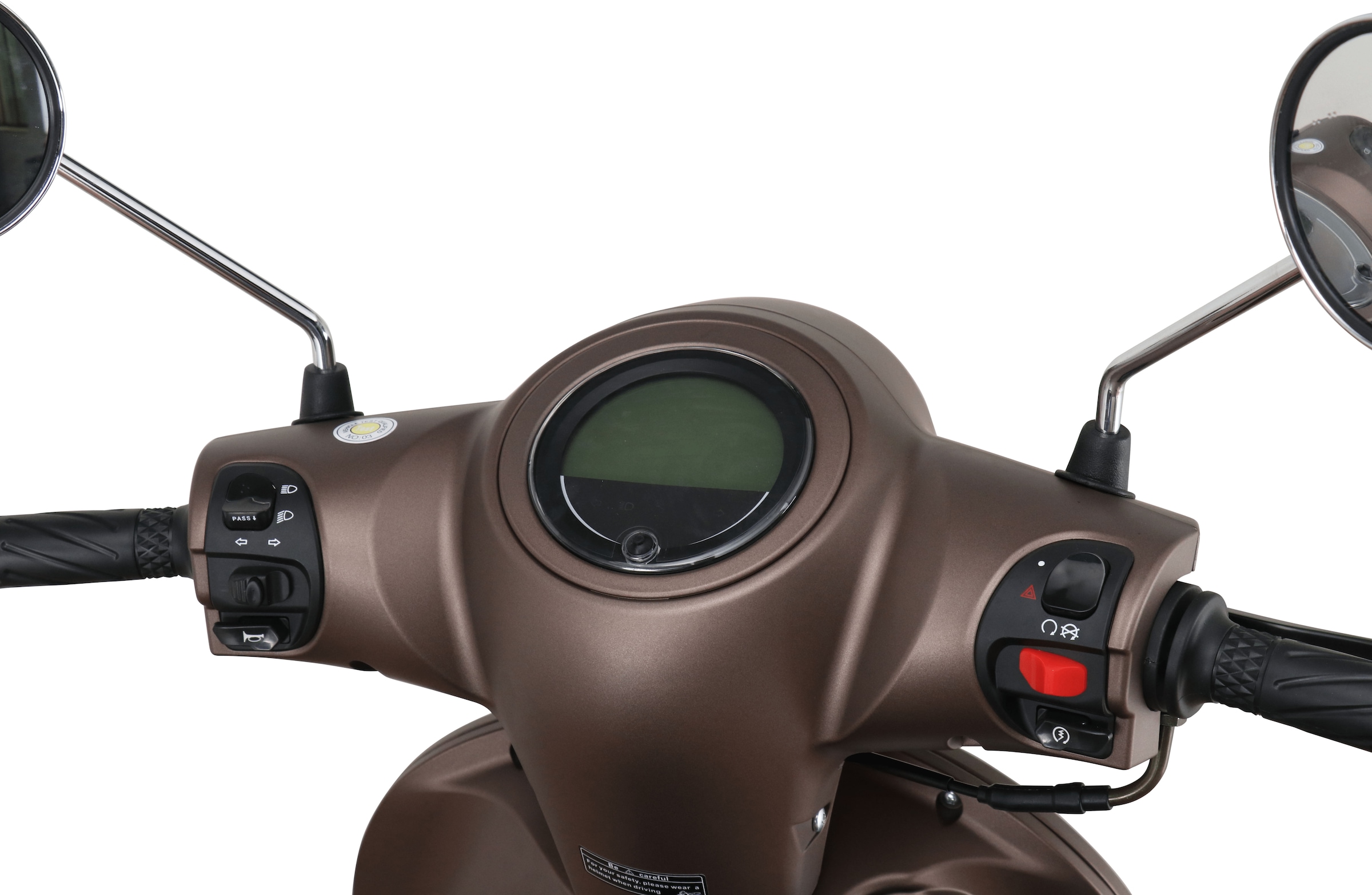 Alpha Motors Motorroller »Cappucino 50 ccm 25 km/h EURO 5 mattbraun«, 50 cm³, 25 km/h, Euro 5, 2,72 PS, LED-Leiste vorne und hinten, mit USB-Anschluss und Lenkerschloss