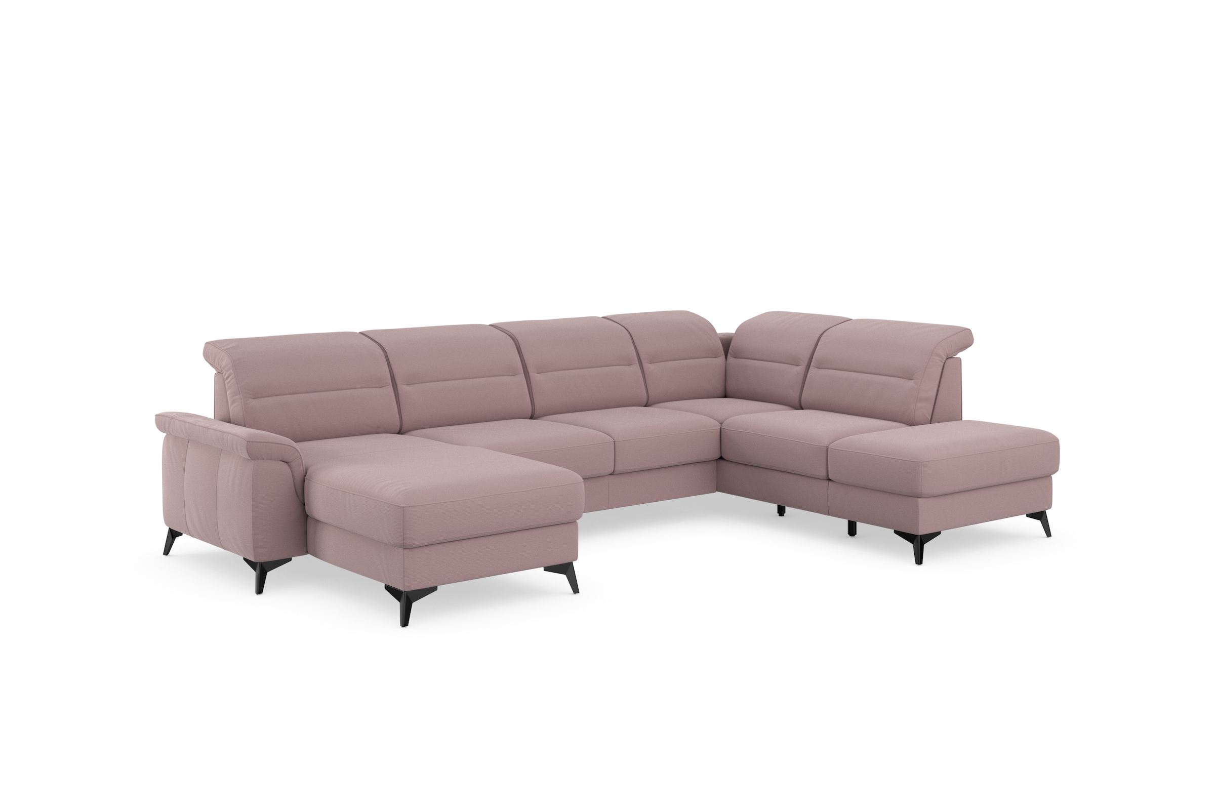 sit&more Wohnlandschaft »Sinatra U-Form«, optional mit Kopfteilverstellung und Armteilfunktion, Metallfüße
