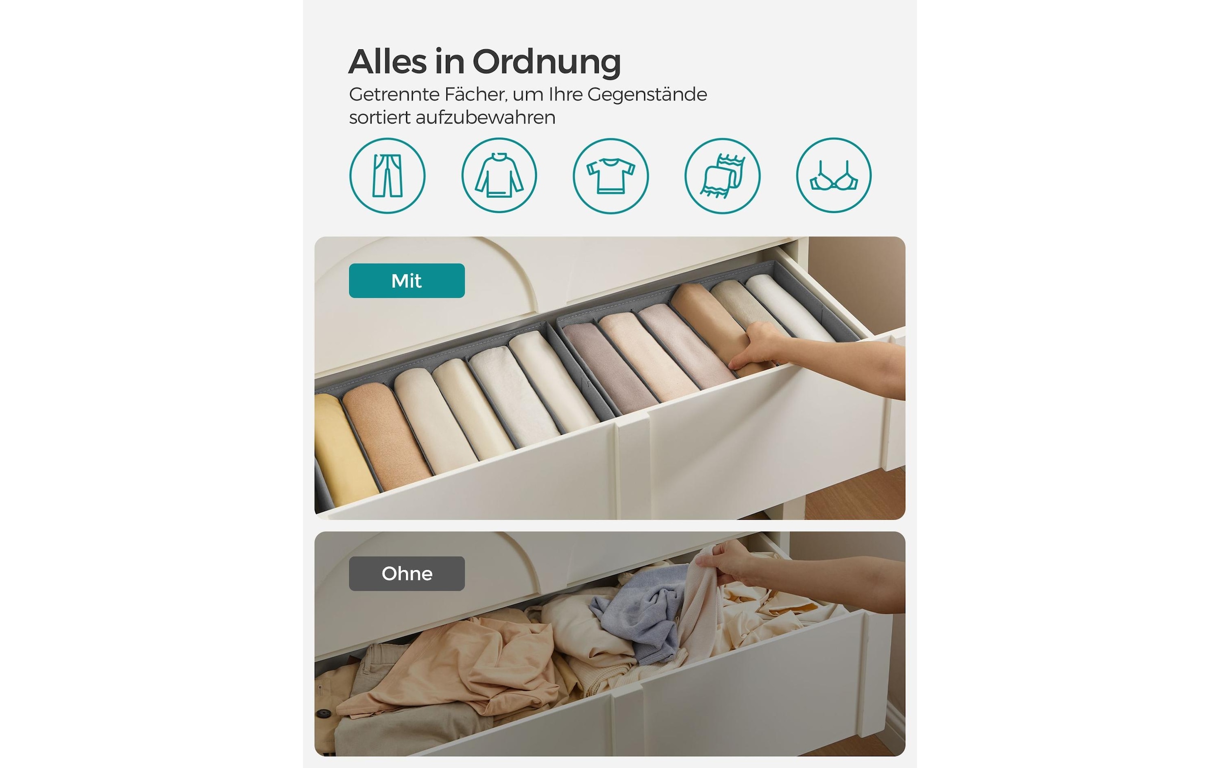 SONGMICS Aufbewahrungsbox »faltbar 4-er Set«