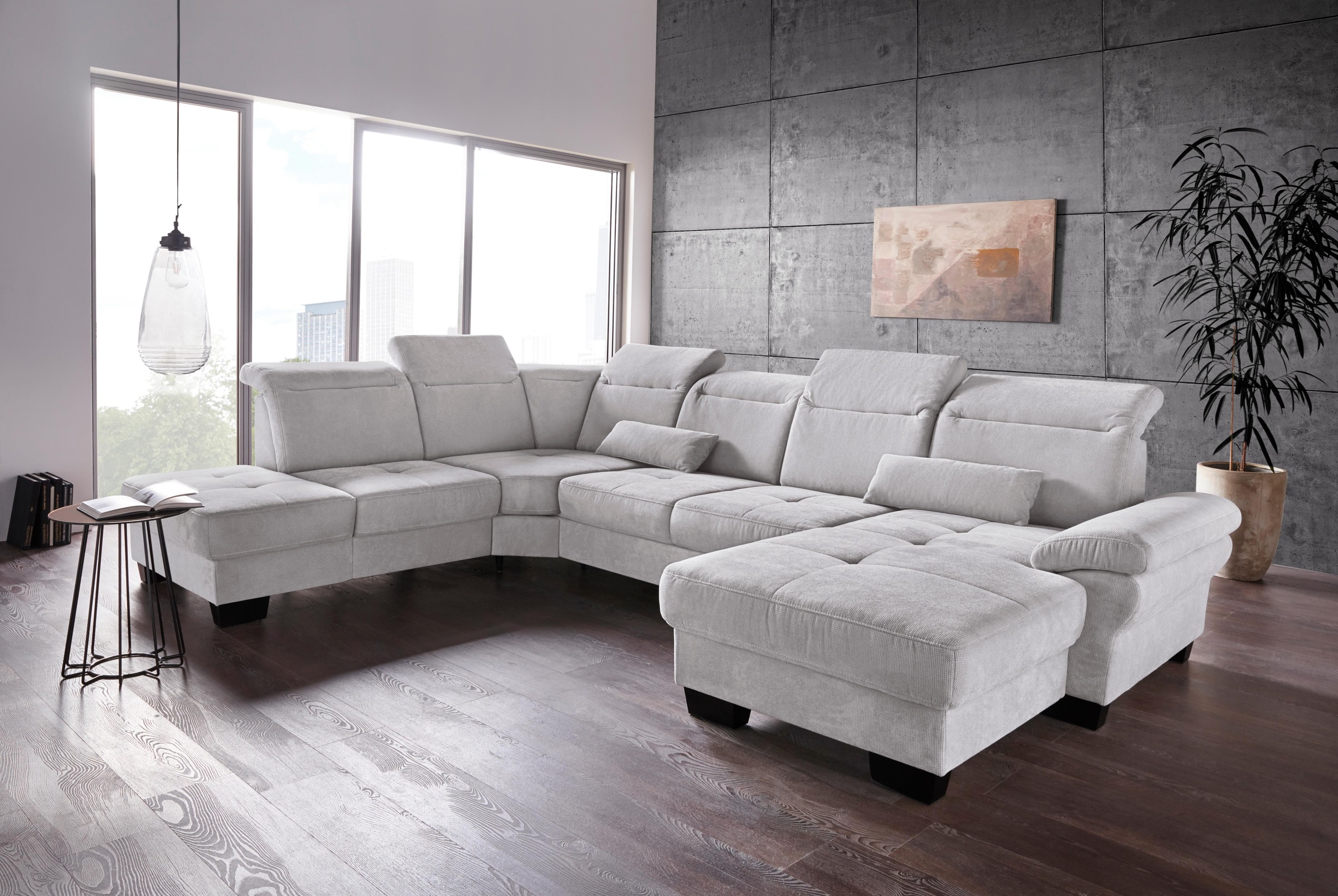 Home affaire Wohnlandschaft »Cornwall U-Form« inkl. Sitztiefenverstellung, günstig online kaufen