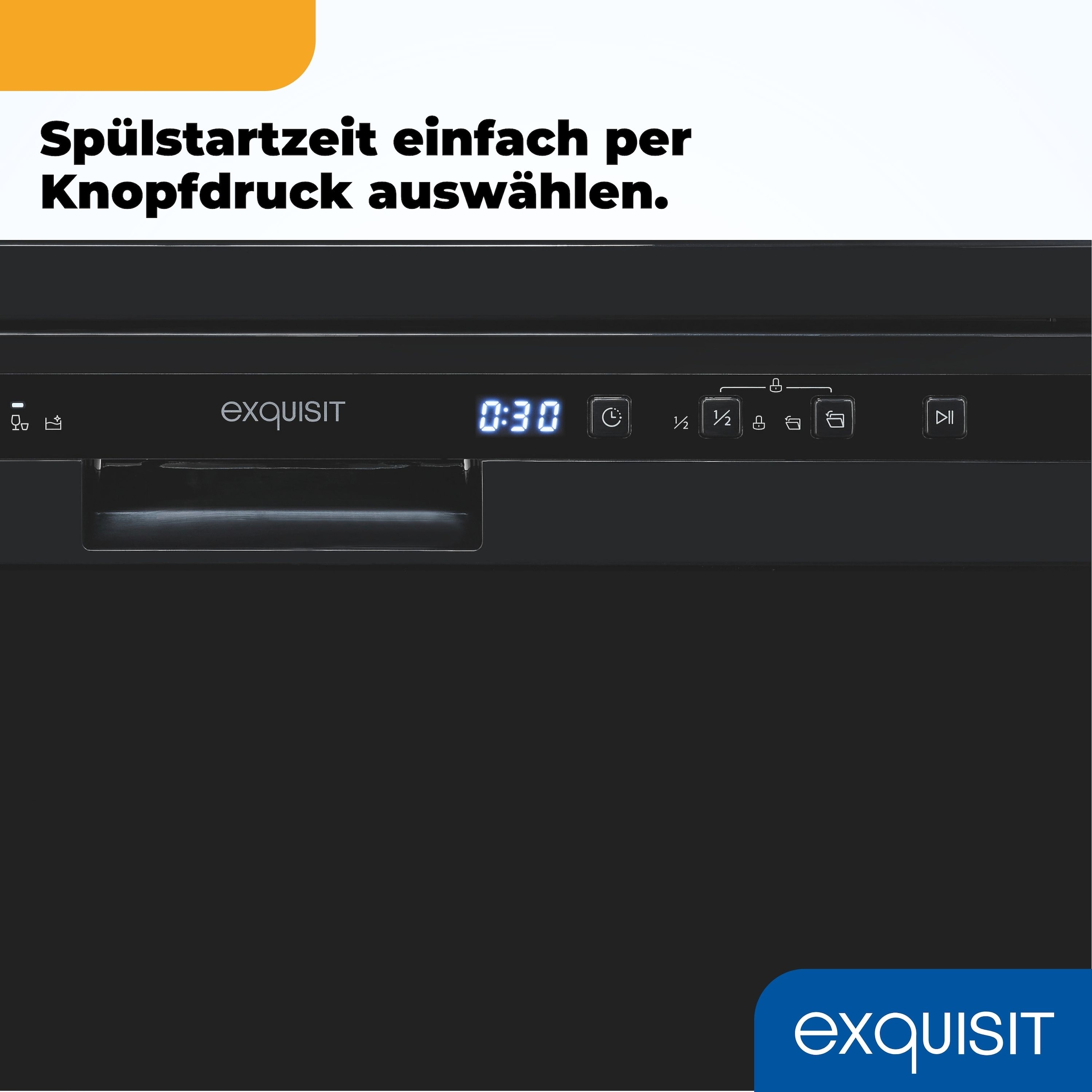 exquisit Standgeschirrspüler 6314 »GSP6314-030C schwarz« 10,2 l 14 tlg. Maßgedecke Effizient, leise, 14 Maßgedecke – smartes Spülen mit LED-Komfort
