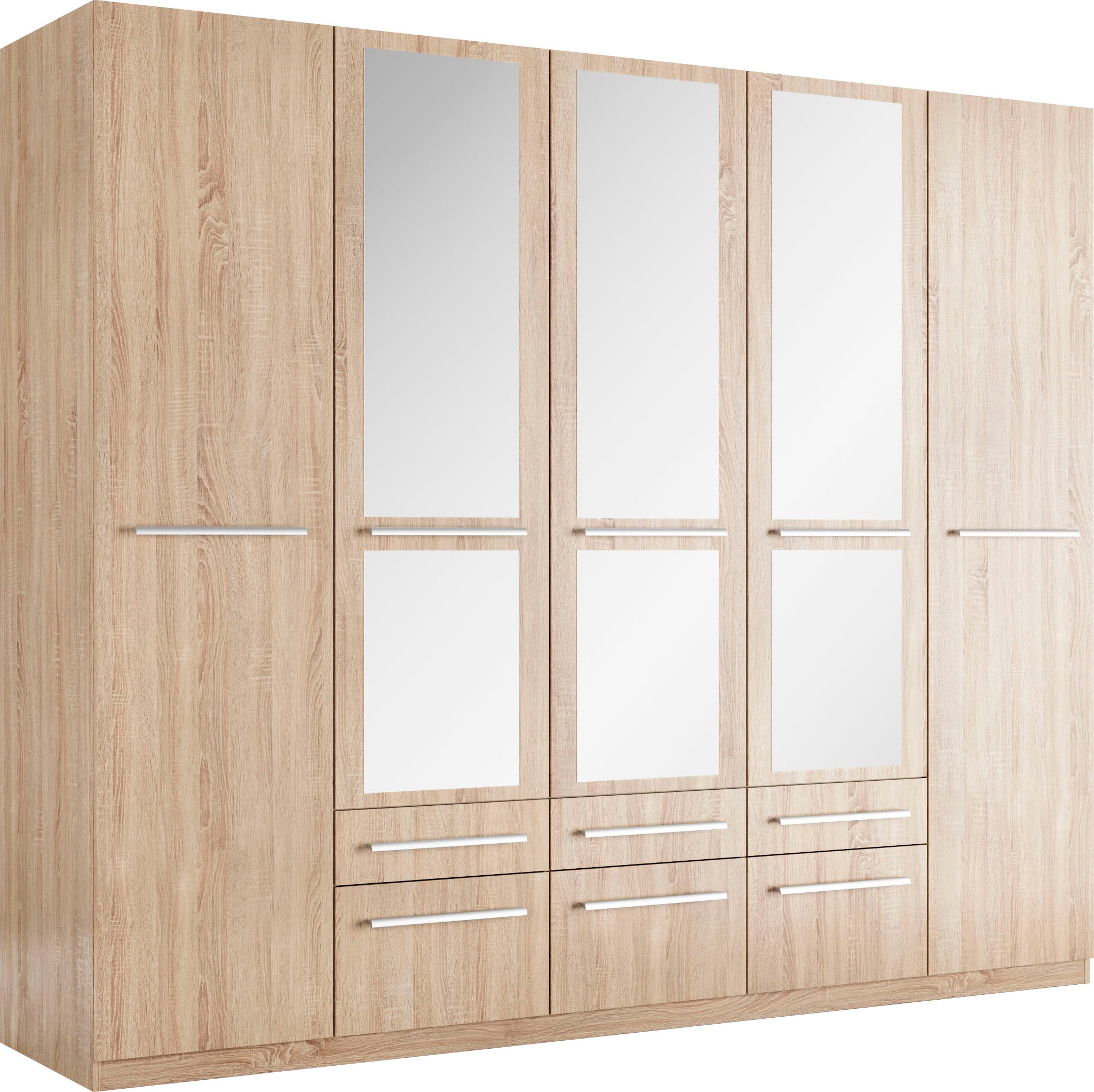 priess Kleiderschrank »Schrank Garderobe Wäscheschrank Barcelona in 5 Breiten«, viel Stauraum, geräumige Schubkästen, mit Spiegel, MADE IN GERMANY