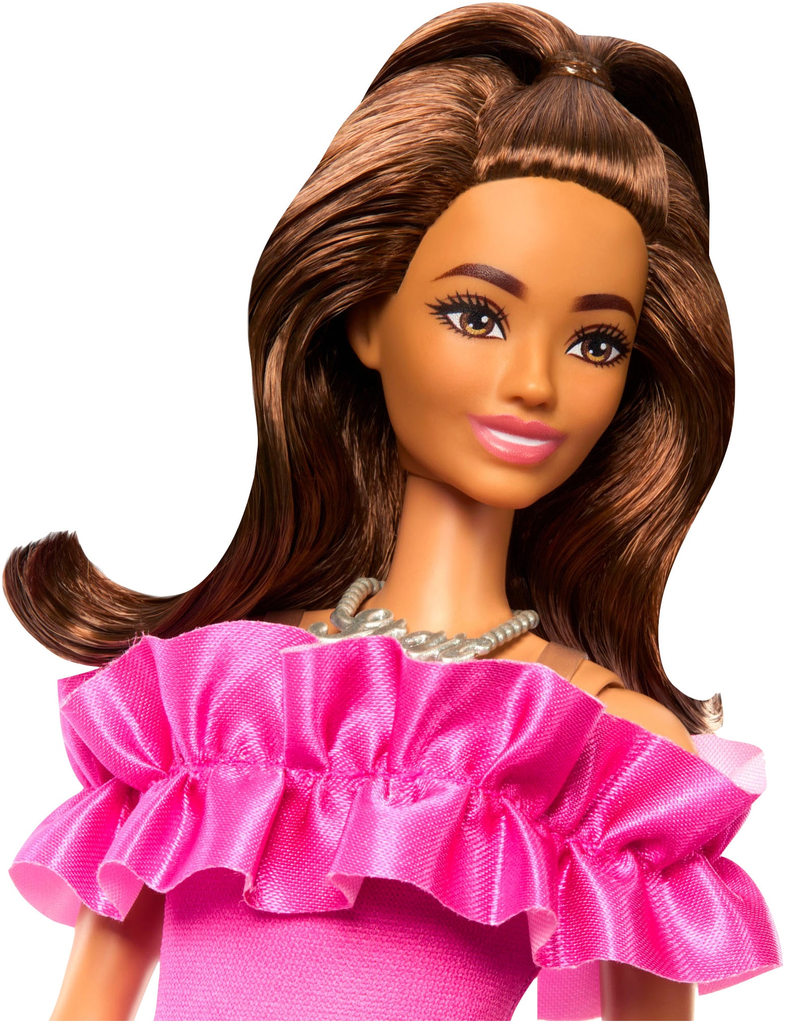 Barbie Anziehpuppe »Fashionistas, pinkfarbenes Kleid mit Rüschenärmeln«