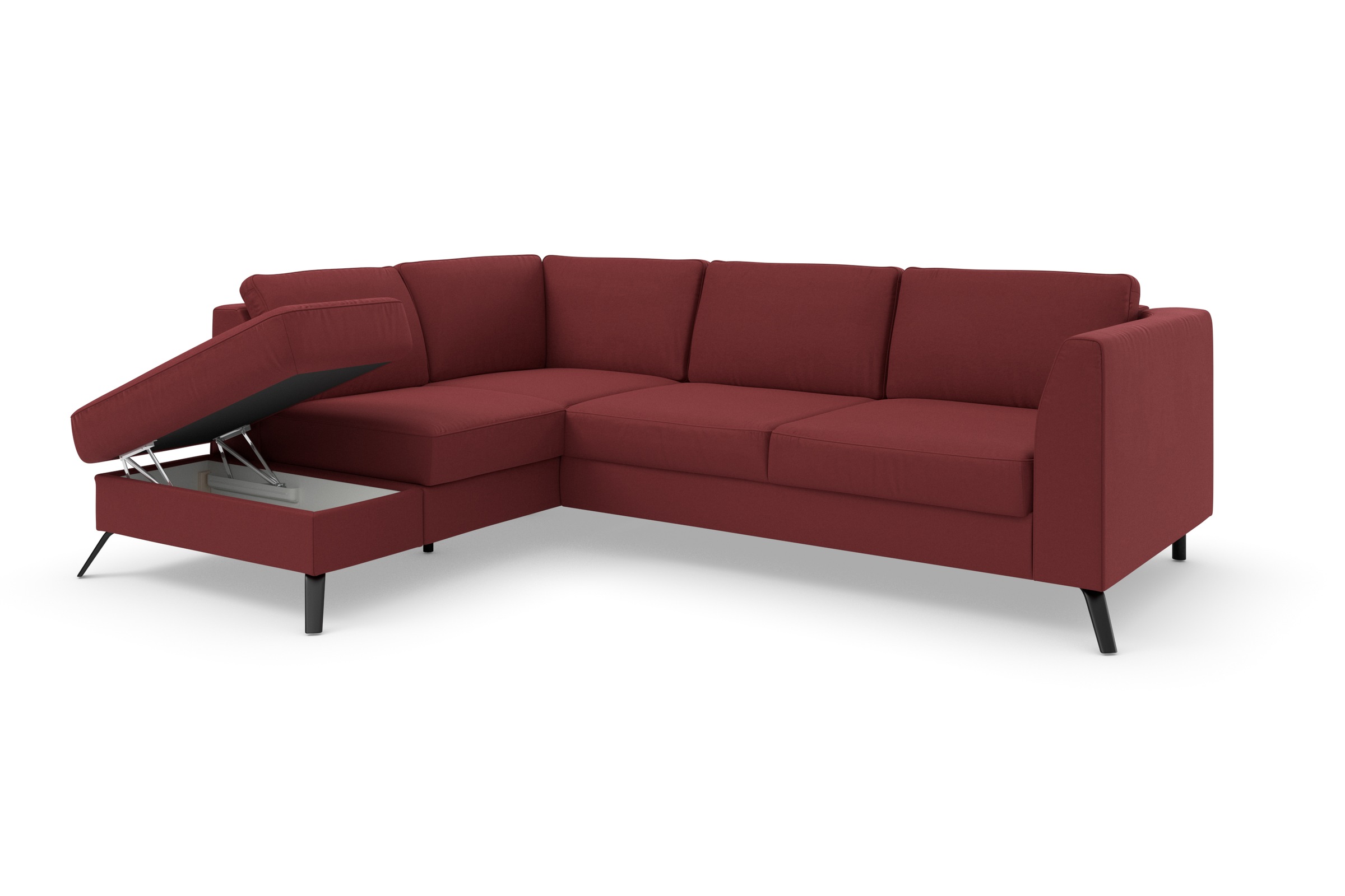 sit&more Ecksofa »Olsen L-Form«, inklusive Sitztiefenverstellung, wahlweise mit Bettfunktion, 15cm hoch