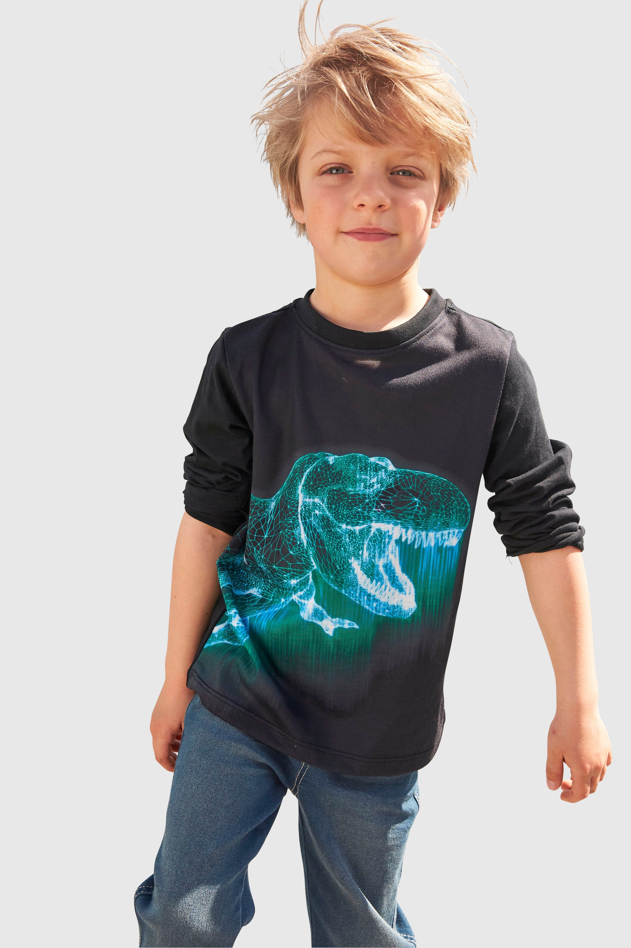 KIDSWORLD Langarmshirt »GREEN DINO«, Fotodruck im Online-Shop bestellen | Jungen