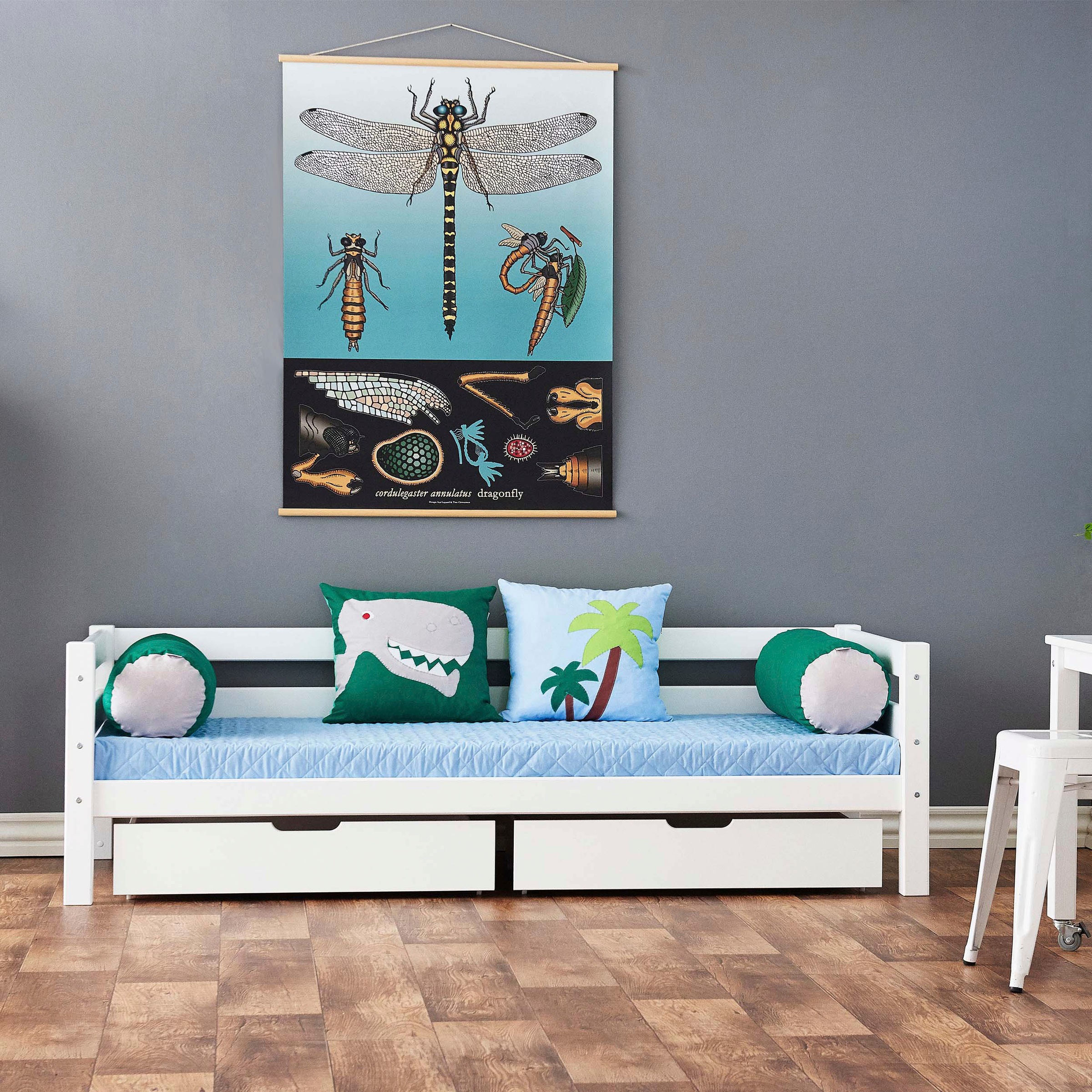 Hoppekids Daybett »Kinderbett ECO Dream, Einzelbett, Juniorbett 90x200«, (Bett), Weiß, Grün, Blau, Rosa, Grau