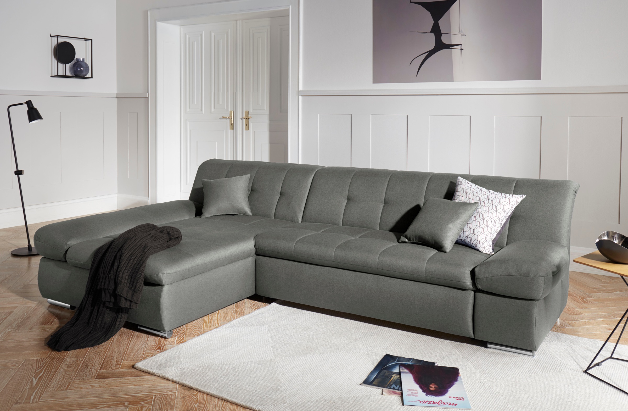 DOMO collection Ecksofa »Mona L-Form«, wahlweise mit Bettfunktion