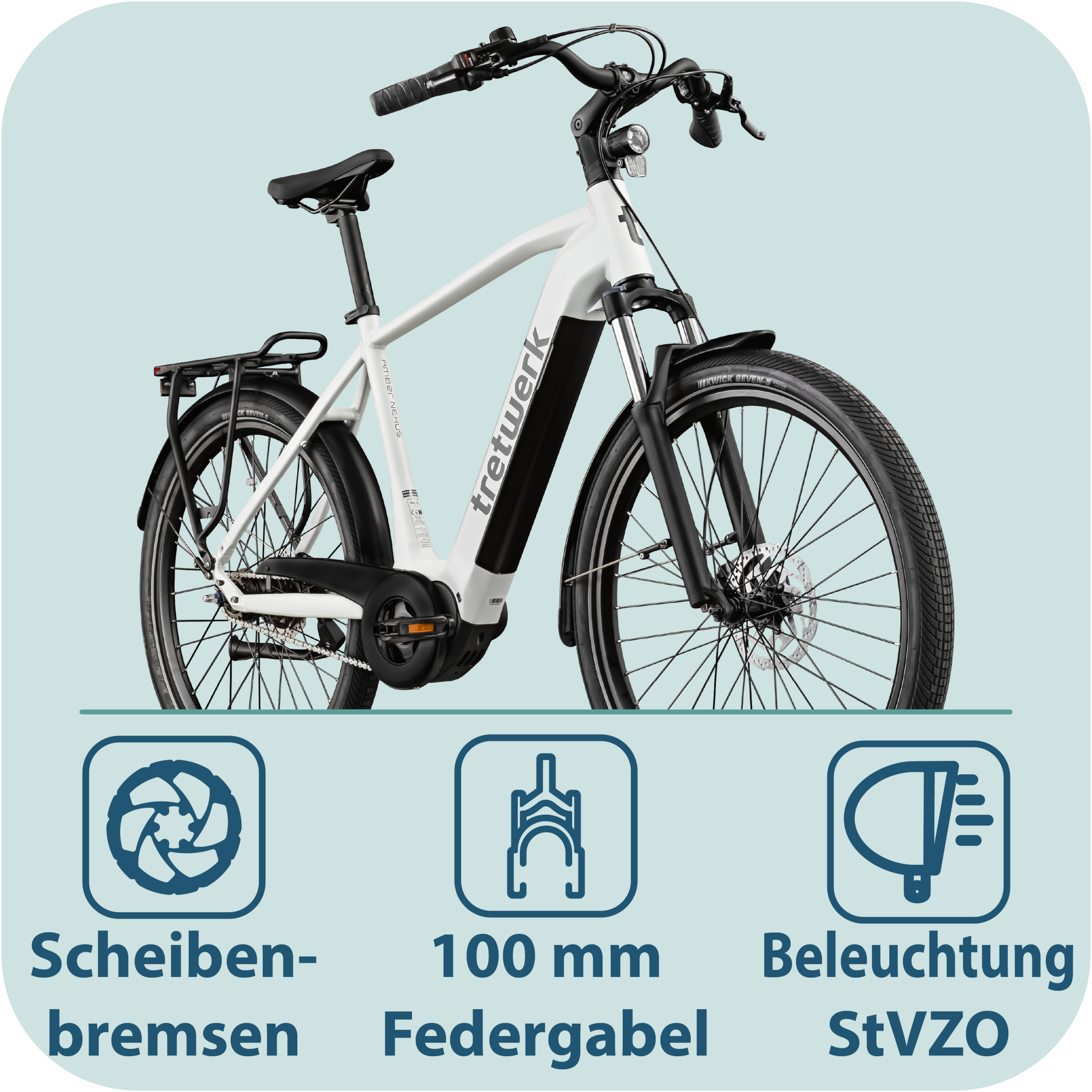 Tretwerk »Amber Nexus« 7 Gang Nabenschaltung Mittelmotor 250 W