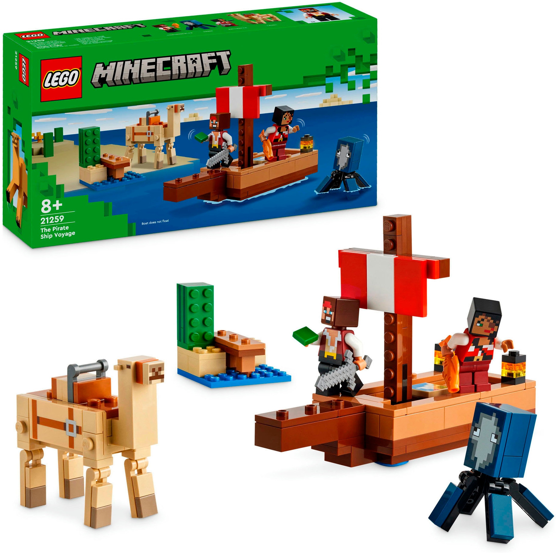 Konstruktionsspielsteine »Die Piratenschiffreise (21259), LEGO Minecraft«, (166 St.),...