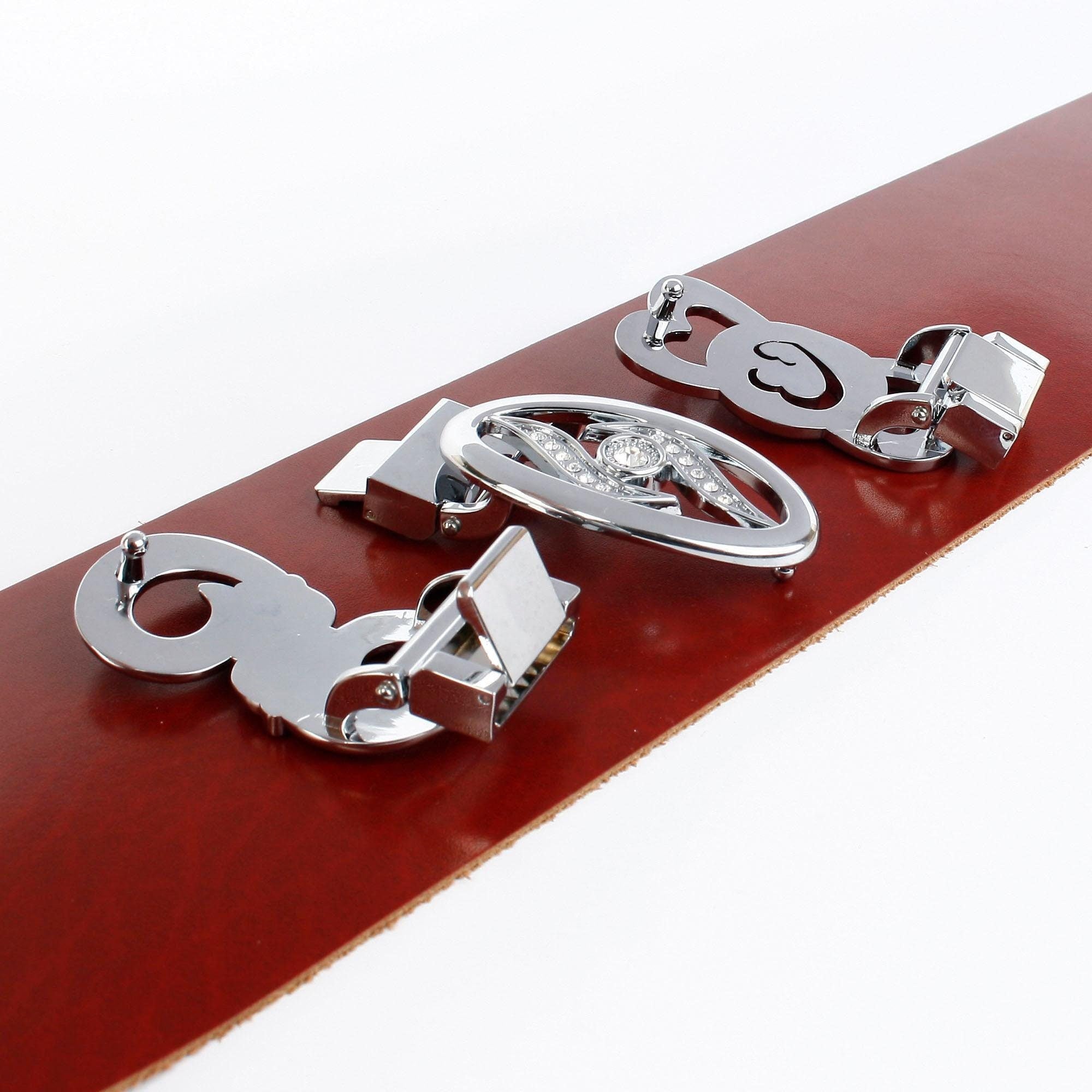 Anthoni Crown Ledergürtel mit exklusiver Koppelschließe, bombiert