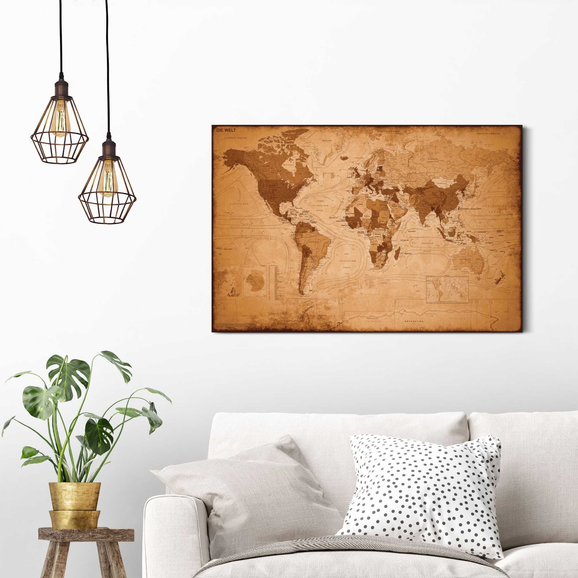 Home affaire Bild »Weltkarte - antik«, 90/60 cm günstig online kaufen