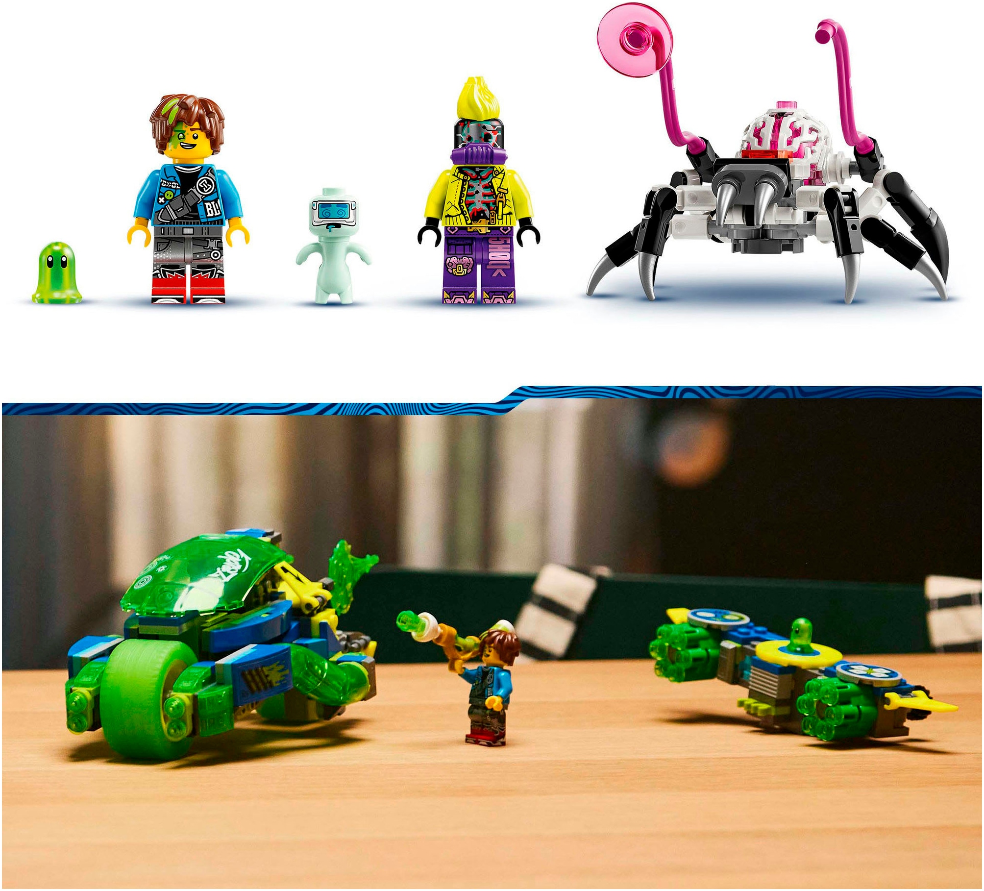 LEGO® Konstruktionsspielsteine »Mateo mit dem Z-Blob Action-Rennwagen (71491), LEGO DREAMZzz«, (485 St.), Made in Europe