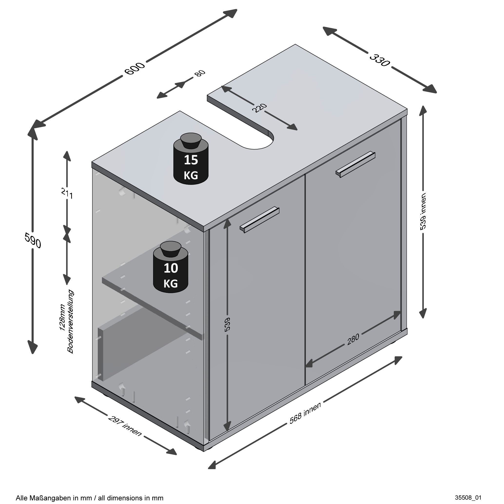 FMD Waschbeckenunterschrank »Madoc«, mit 2 Türen online bestellen