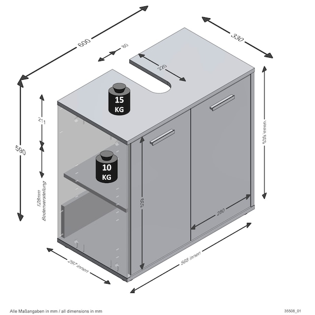 FMD Waschbeckenunterschrank »Madoc«, mit 2 Türen online bestellen