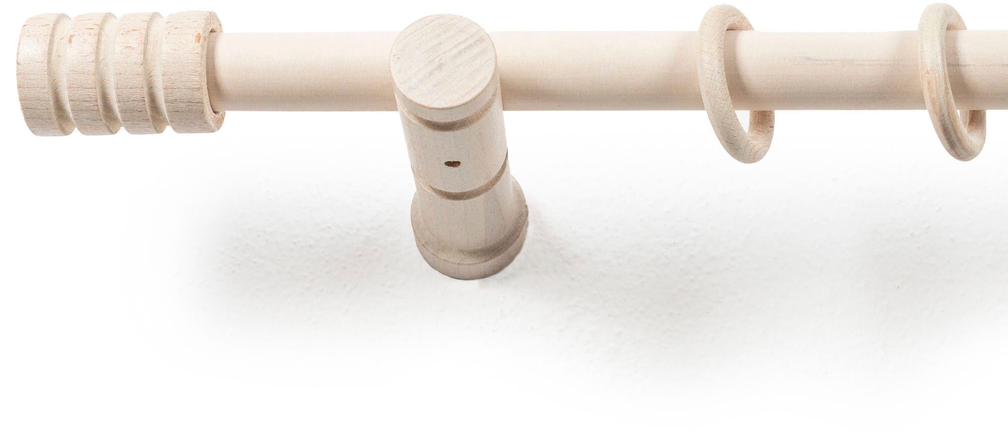 SN DECO GROUP Gardinenstange »Pisa«, 1 läufig-läufig, Fixmaß, 28 mm, Holz, verschiedene Längen und Farben, Komplettset