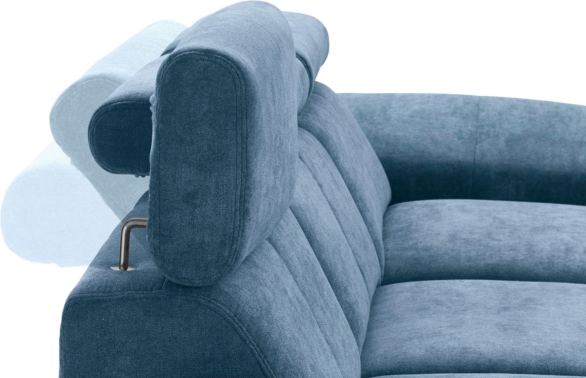 exxpo - sofa fashion Ecksofa »Salerno, inkl. Kopf- und Armteilverstellung, elegant & bequem, L-Form«, wahlweise mit Bettfunktion und Bettkasten, tolle Detailverarbeitung