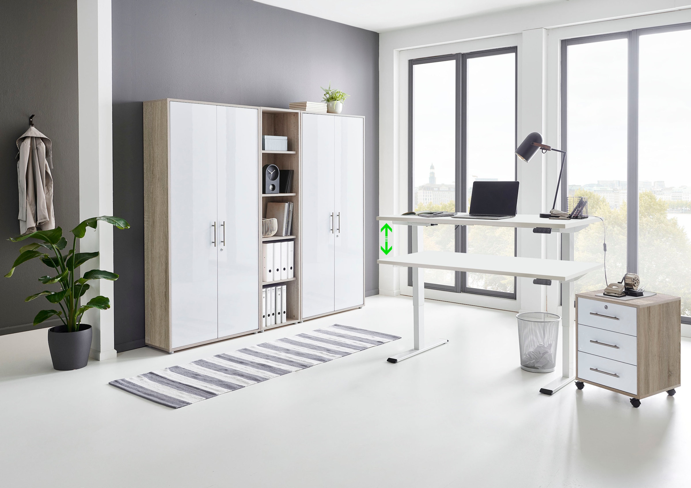 BMG Möbel Büromöbel-Set »Tabor«, (Set, 5 tlg.), mit elektrisch höhenverstel günstig online kaufen