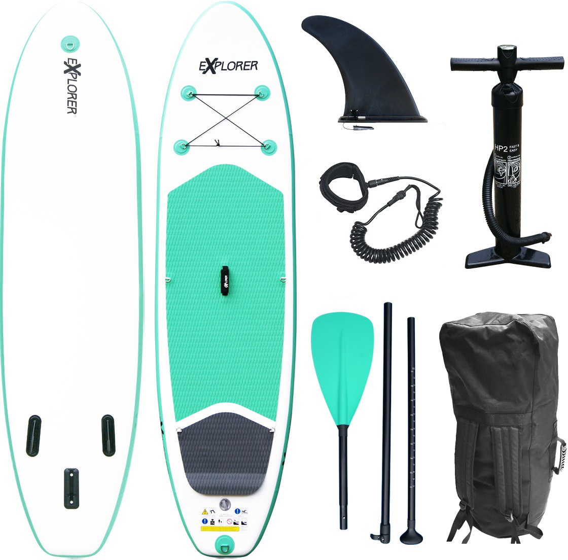 EXPLORER SUP-Board »Stand Up Paddleset 300« mint/weiß