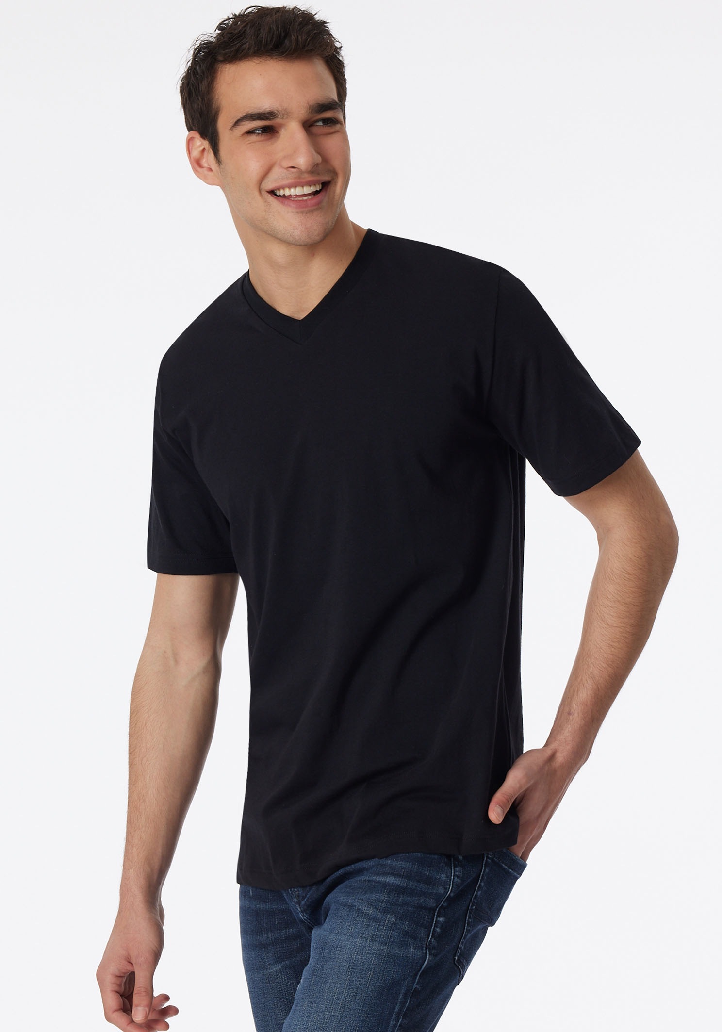 Schiesser V-Shirt »"Essentials"«, (2er-Pack), mit V-Ausschnitt