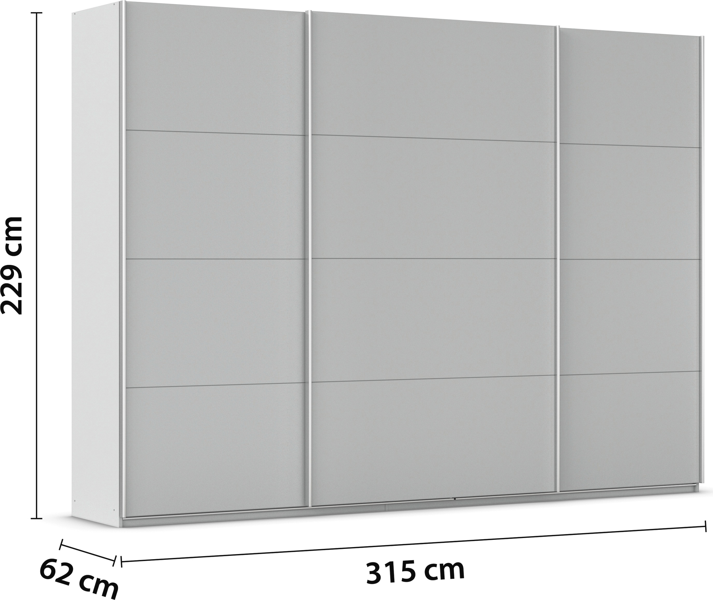 rauch Schwebetürenschrank »Kleiderschrank Schrank Garderobe AGORDO mit Dekor- oder Hochglanzfront«, (in zwei Griff-Farben), durchdachte Innenausstattung, in 4 Breiten und 2 Höhen MADE IN GERMANY