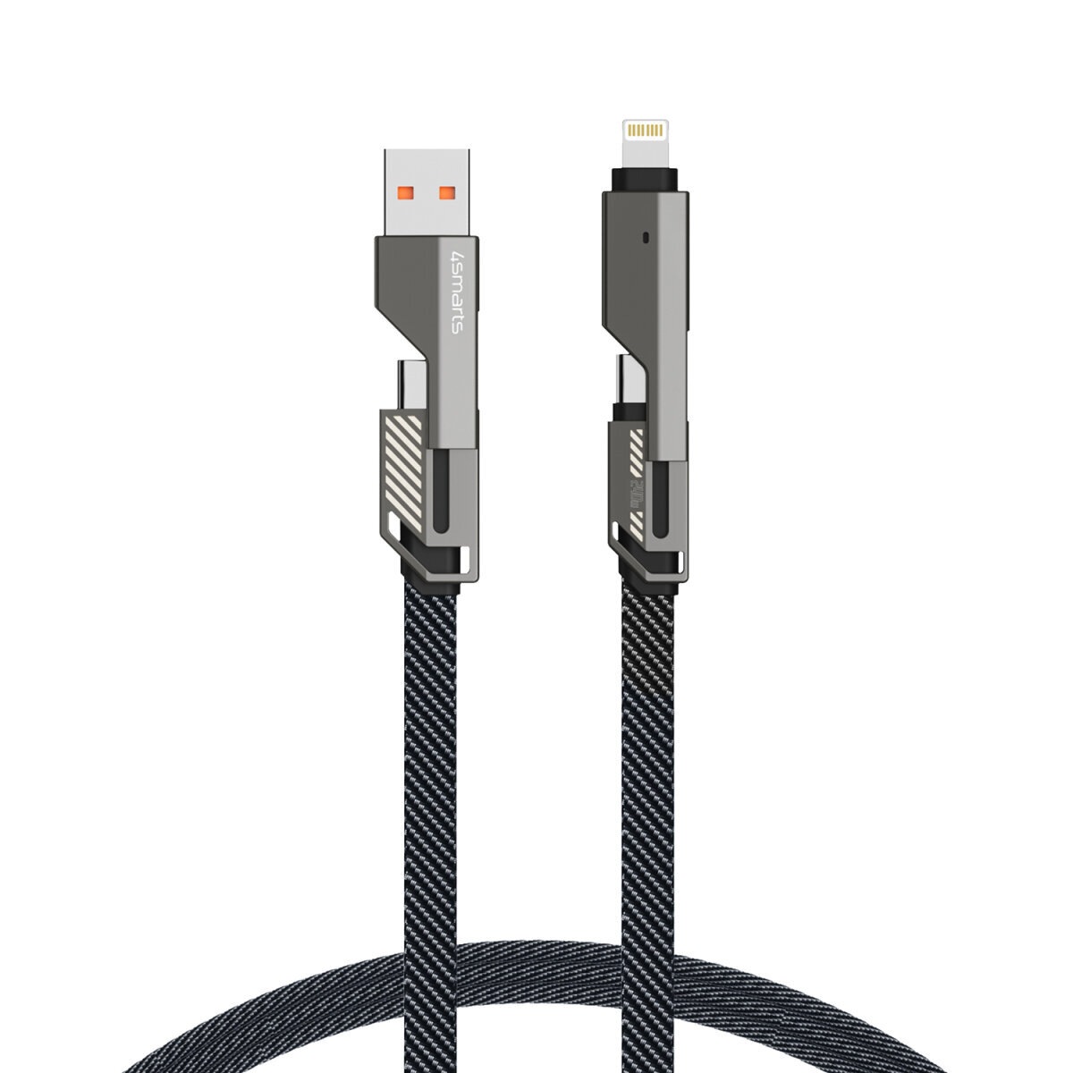 4smarts USB-Kabel »USB-C Kabel ComboCord Flat 240W, 1,5m + Keyring Kabel«, USB-C, 150,00 cm