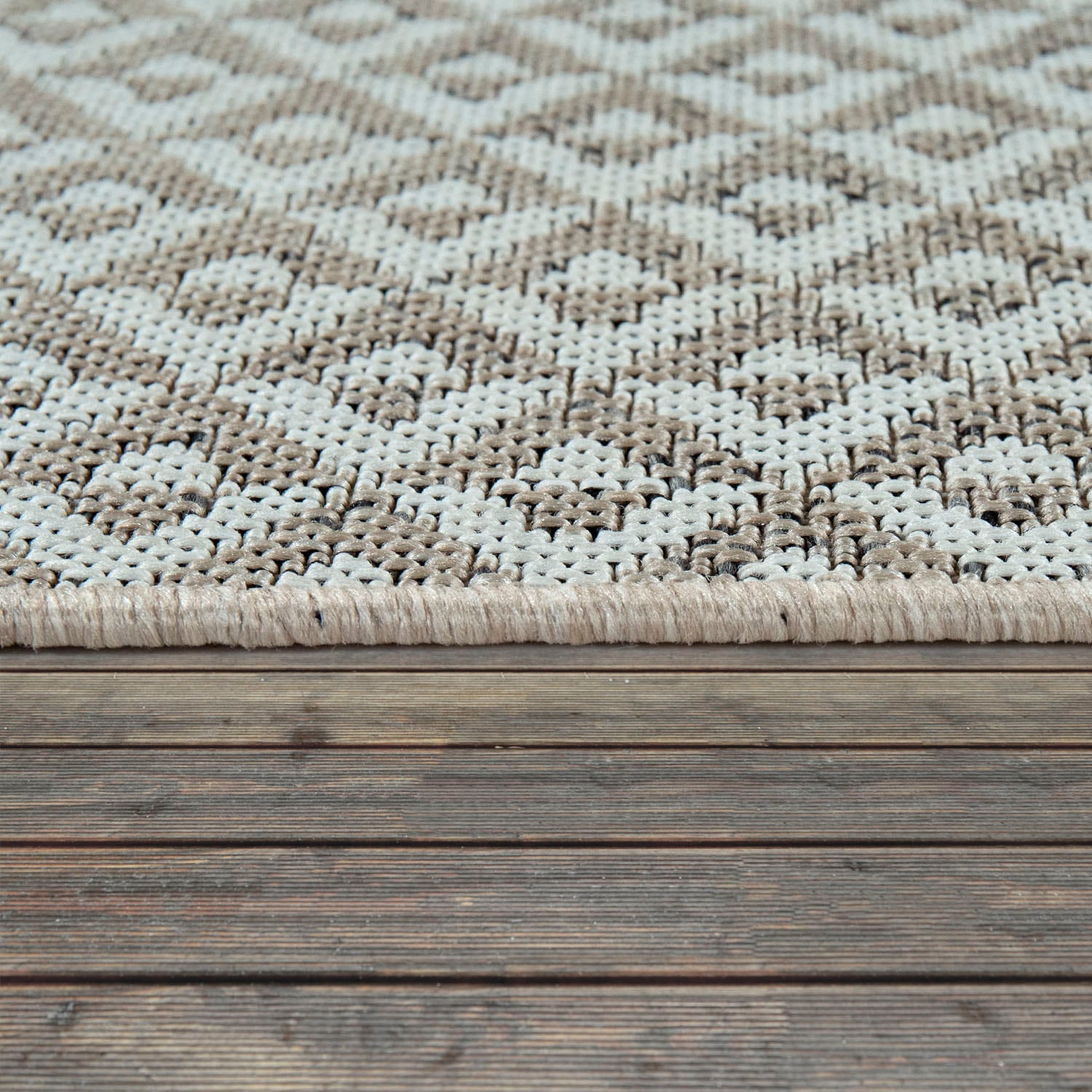 Paco Home Teppich »Kortrijk 745«, rechteckig, 4 mm Höhe, Flachgewebe, modernes geometrisches Design, In- und Outdoor geeignet