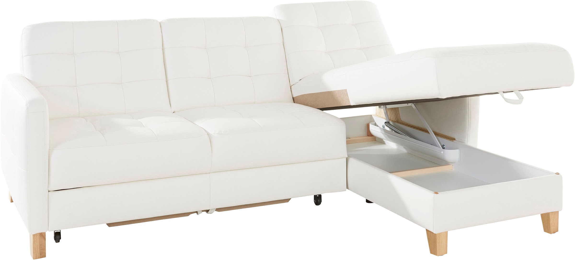 exxpo - sofa fashion Ecksofa »Elio, kompakt und komfortabel, bequem und zeitloses Design, L-Form«, wahlweise mit Bettfunktion