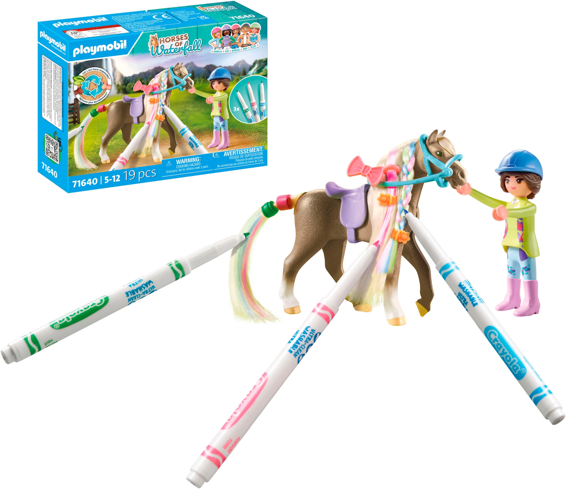 Playmobil® Konstruktions-Spielset »Kreativset mit Pferd und Stiften (71640), Horses of Waterfall« Made in Europe