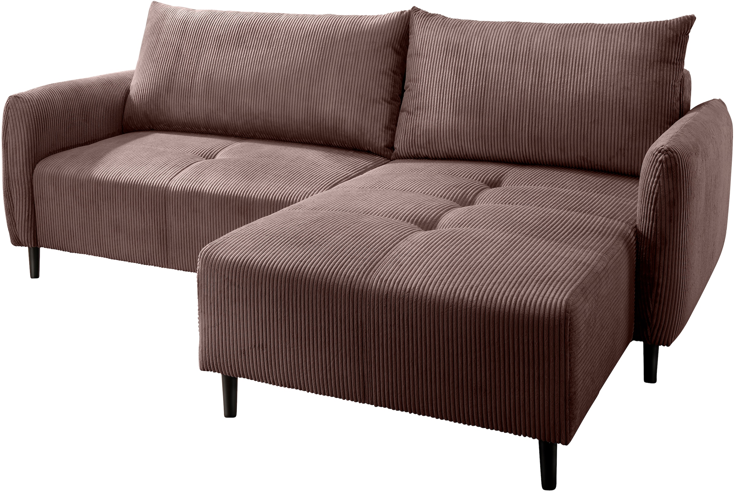 INOSIGN Ecksofa »Mara, L-Form, aktueller Cord Bezug und tolle Farben, schmale Armlehnen«, whlw. mit Bettfunktion,Recamiere links/rechts montierbar, Breite 238cm