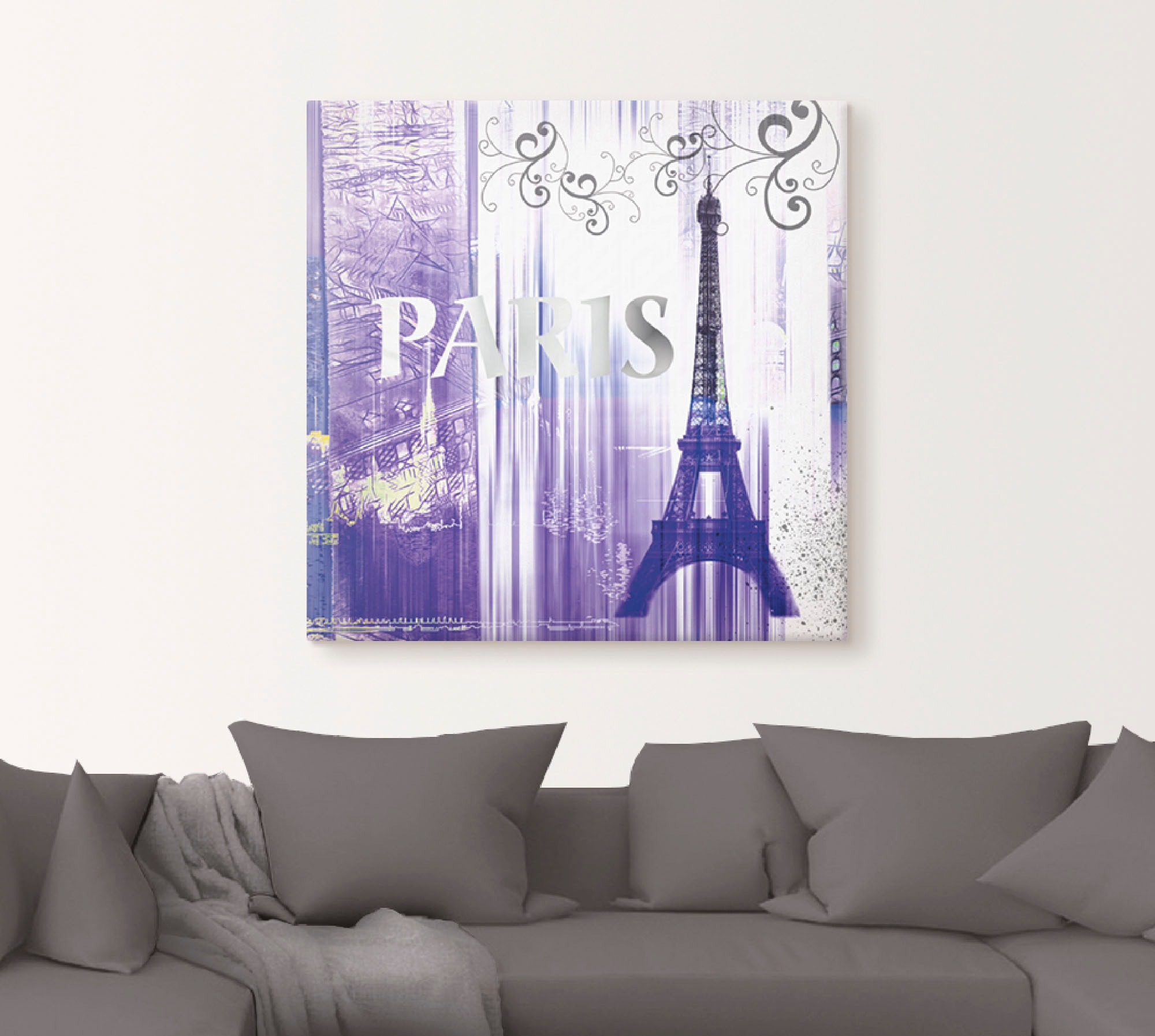 Artland Wandbild »Paris Skyline Collage II«, Gebäude, (1 St.), als Leinwand günstig online kaufen