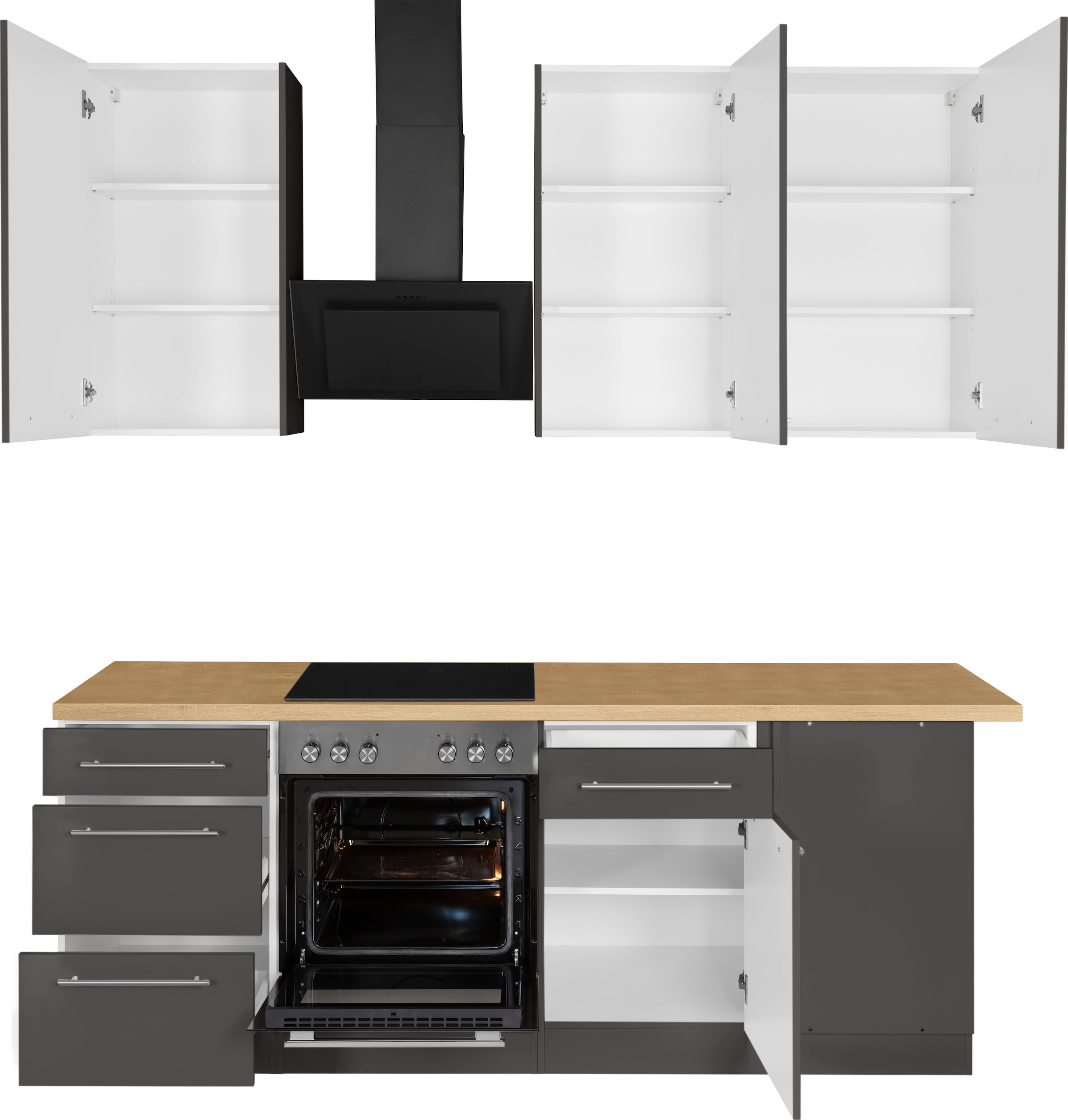 wiho Küchen Winkelküche »Unna« ohne E-Geräte, Stellbreite 220 x 170 cm