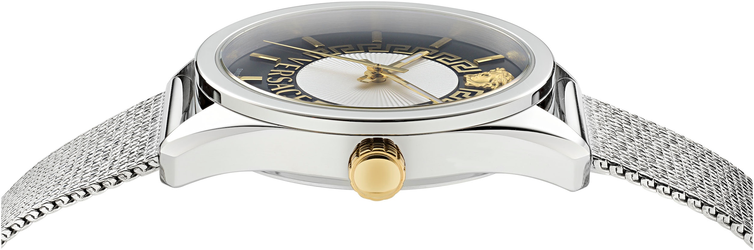 Versace Quarzuhr »NEW V-CIRCLE LADY« Armbanduhr, Damenuhr, Saphirglas, Swiss Made, analog