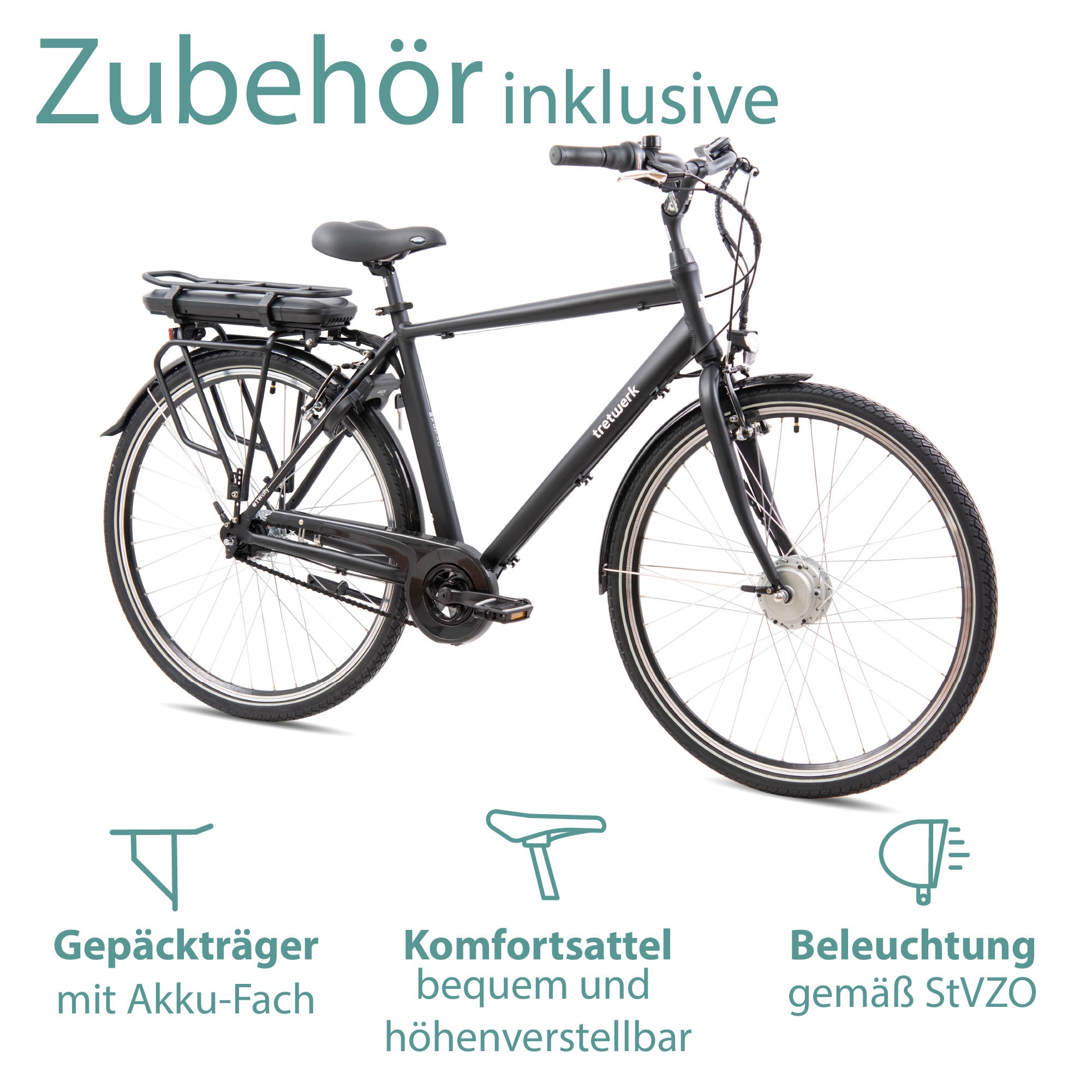 Tretwerk E-Bike »Mystic«, 7 Gang, Frontmotor 250 W, Pedelec, Elektrofahrrad für Damen u. Herren