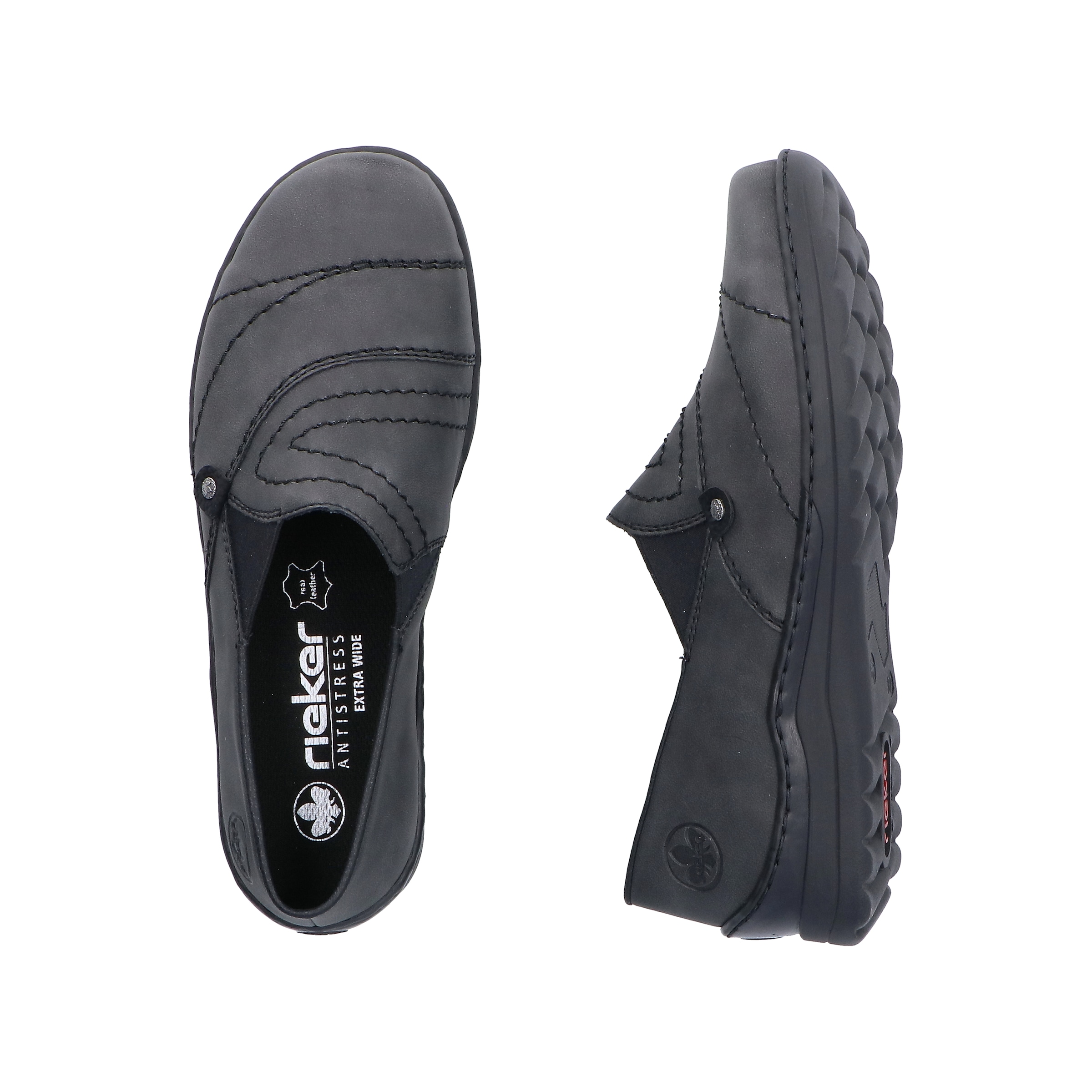 Rieker Slipper  Halbschuh, Schlupfschuh mit Ziernaht und Gummizug