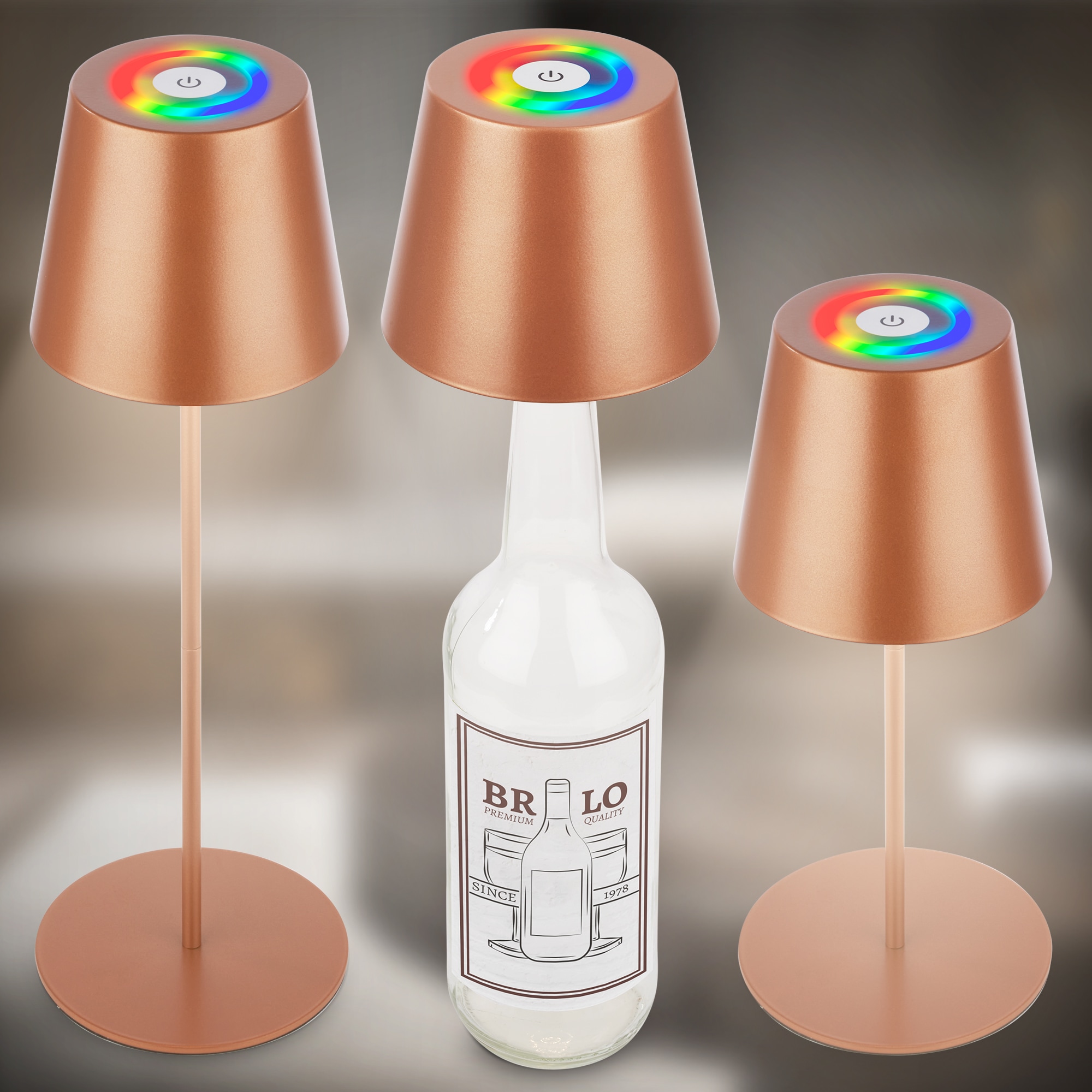 Briloner Leuchten LED Außen-Tischleuchte »RGB/W Akku Tischleuchte, IP44, 2,5W, inkl. Flaschenhalter«