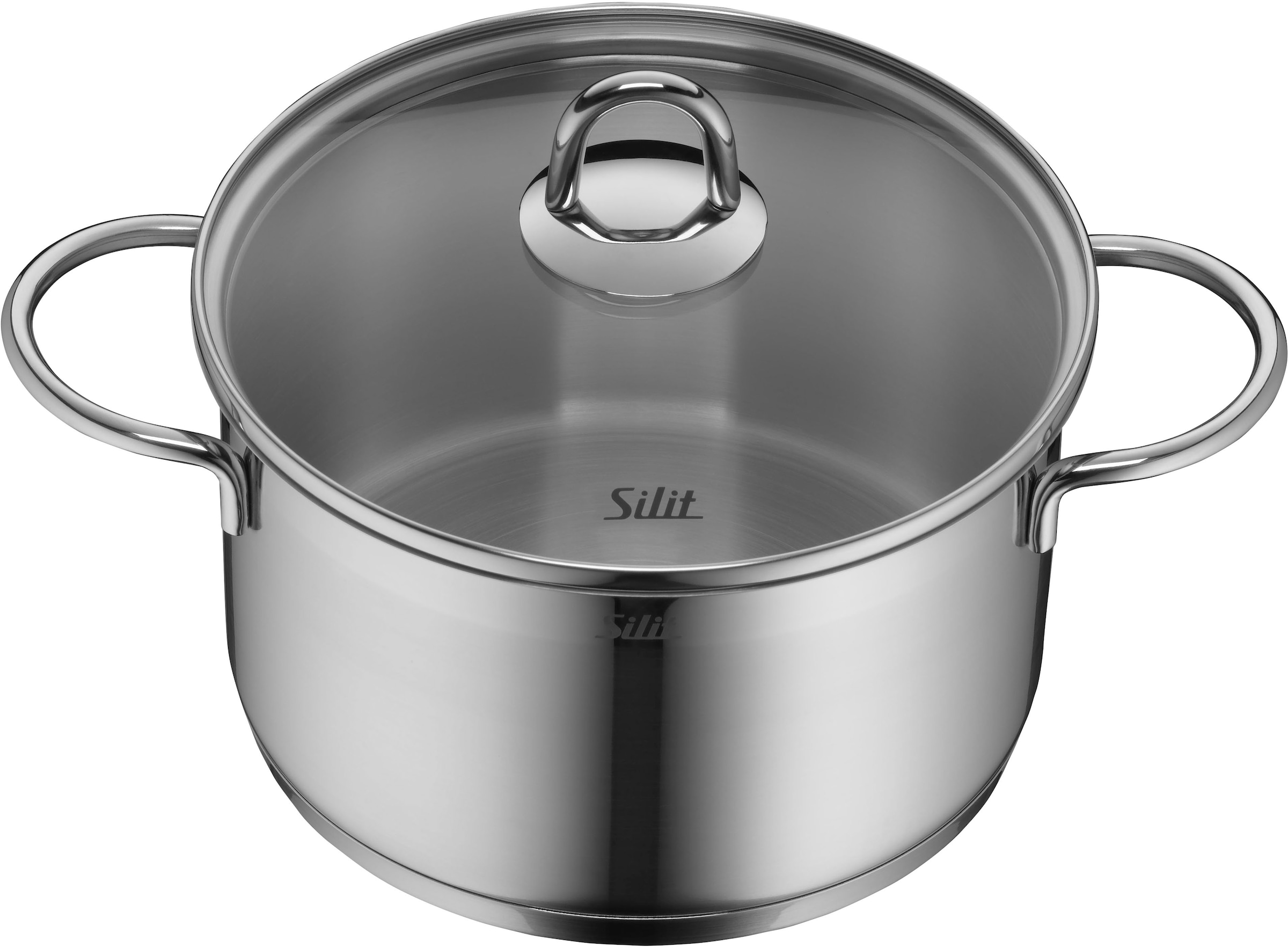 Silit Topf-Set »Diamant«, Edelstahl 18/10, (Set, 13 tlg., inkl. Schöpflöffel, Pfannenwender und Gewürzmühle), Silitherm-Allherdboden, induktionsgeeignet, spülmaschinengeeignet