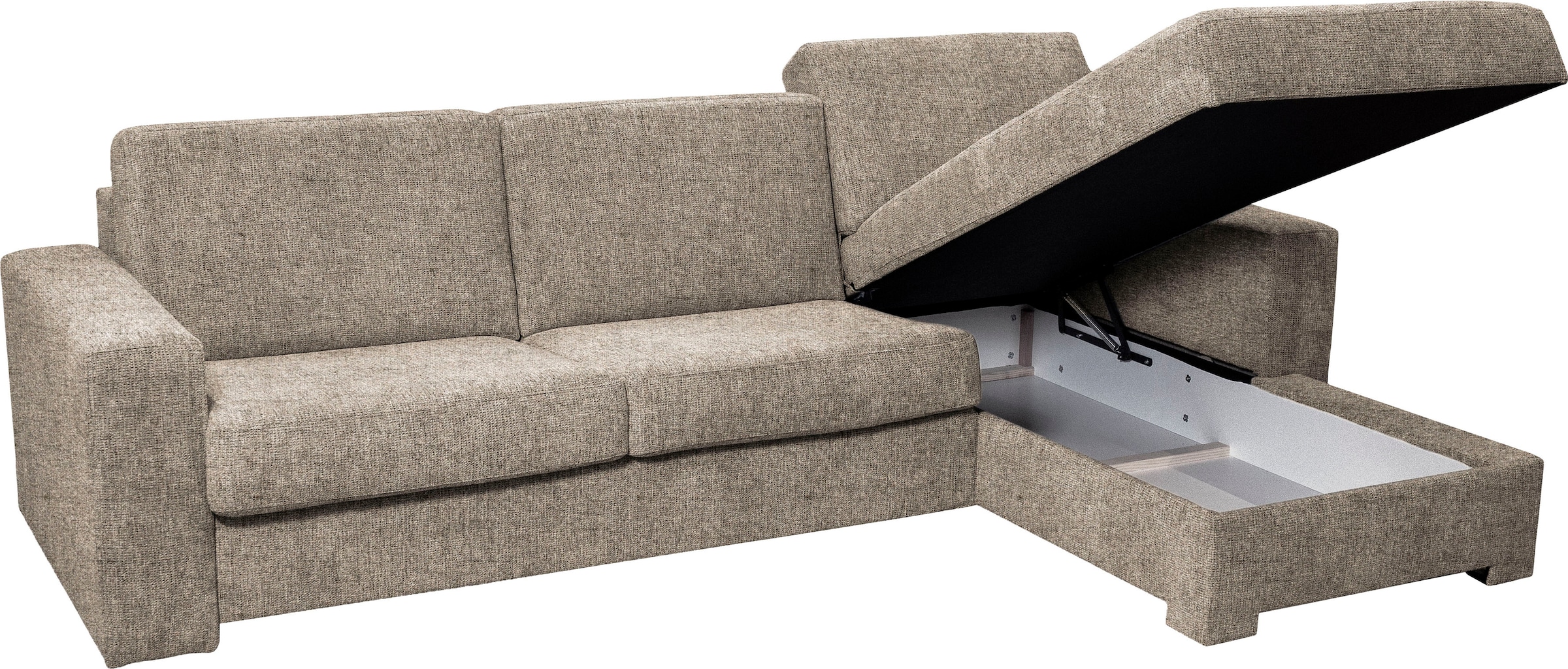 Home affaire Ecksofa »Roma "M" Matratzenhöhe 14 cm, Dauerschlaffunktion, mit Unterfederung,«, Liegemaße ca 143x198 cm, L-Form