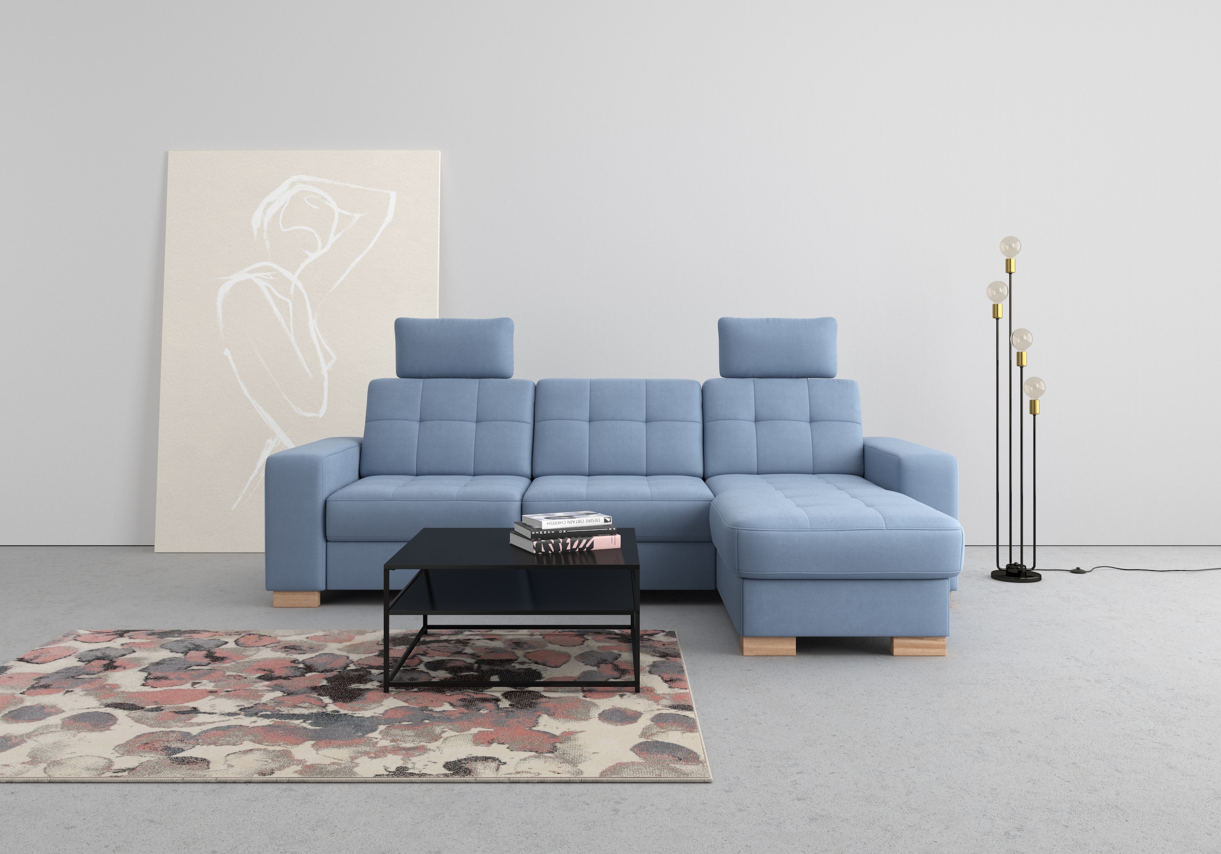 sit&more Ecksofa »Quincy L-Form«, wahlweise mit Bettfunktion und Bettkasten günstig online kaufen
