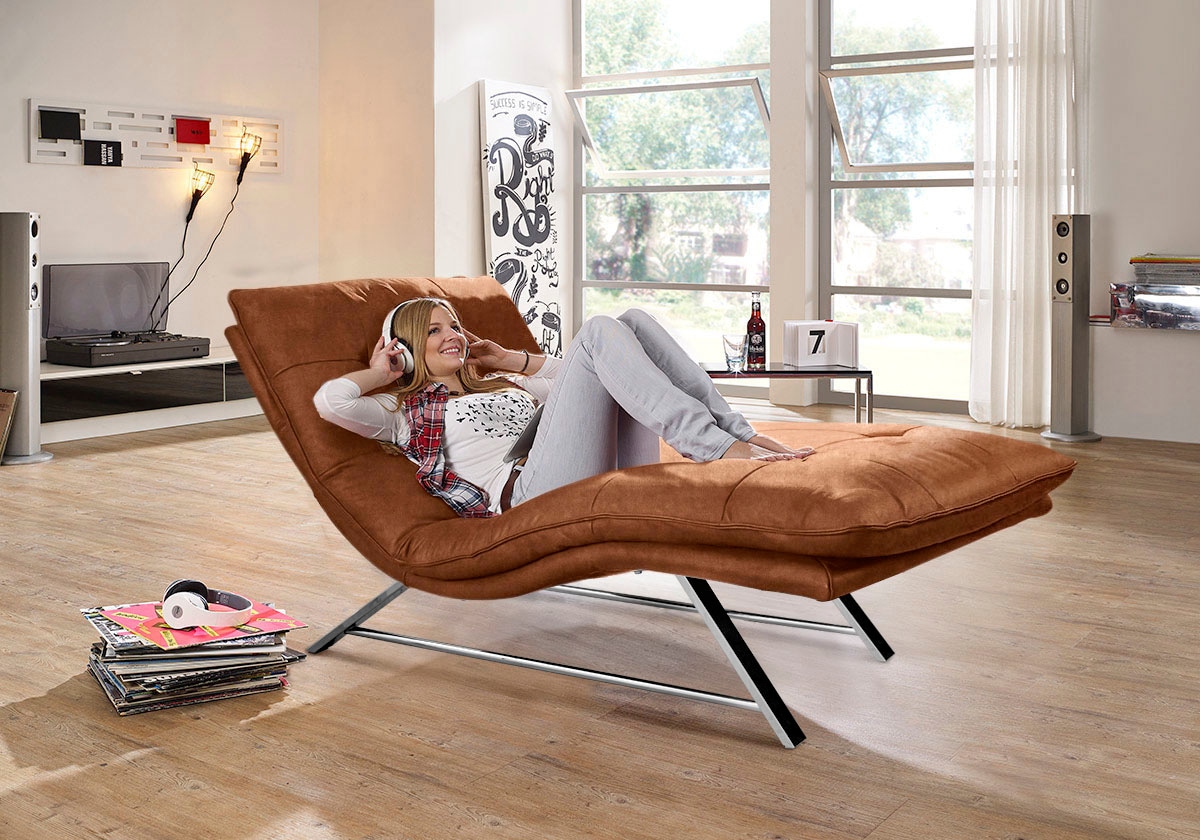 W.SCHILLIG Relaxliege »daily dreams«, in Waffelkissen-Optik, wahlweise mit Motor, Kufengestell, in 2 Breiten