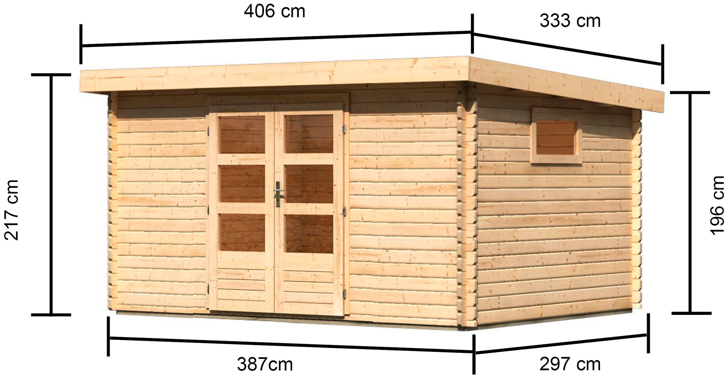 Karibu Gartenhaus »Trittau 5«, 40 mm Wandstärke, mit Fenster