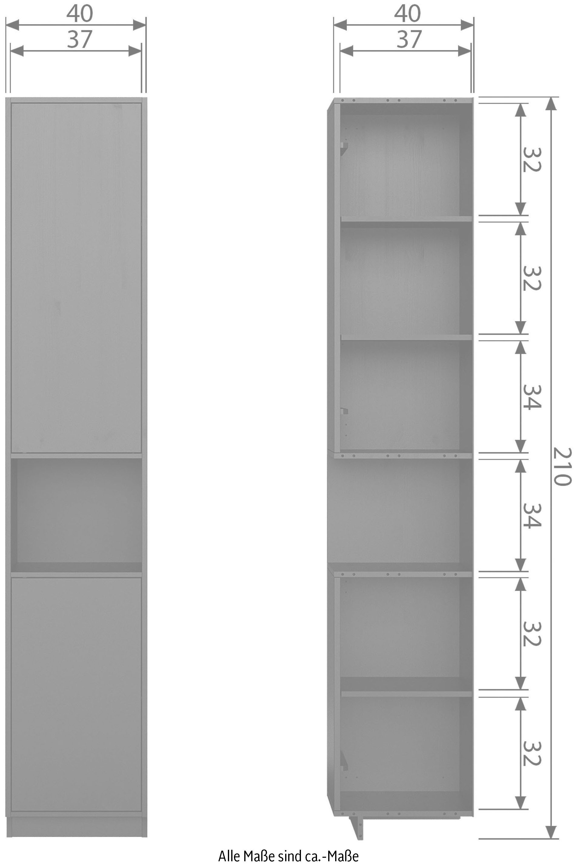 WOOOD Buffet »Finca«, Breite 40 cm, Höhe 210 cm
