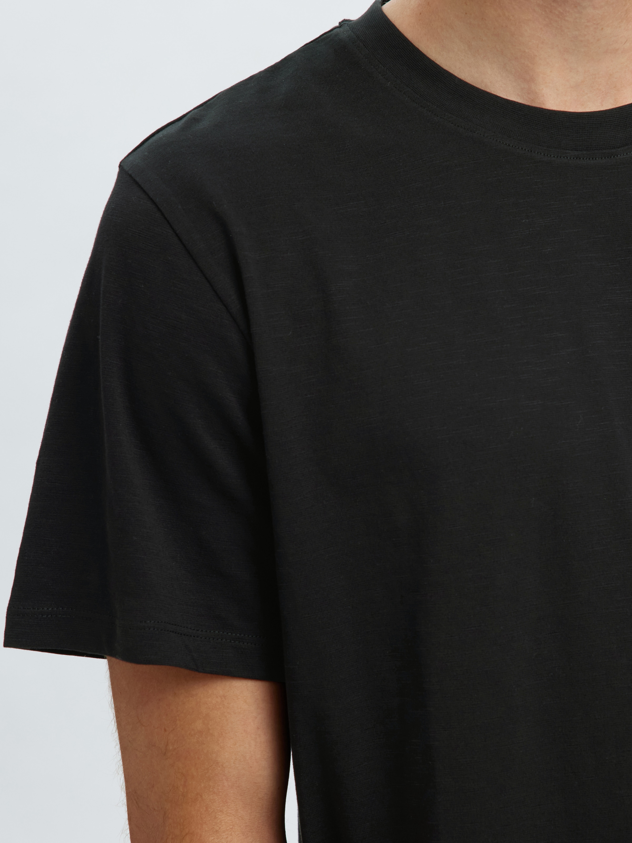 SELECTED HOMME Kurzarmshirt »SLHASPEN SLUB SS O-NECK«