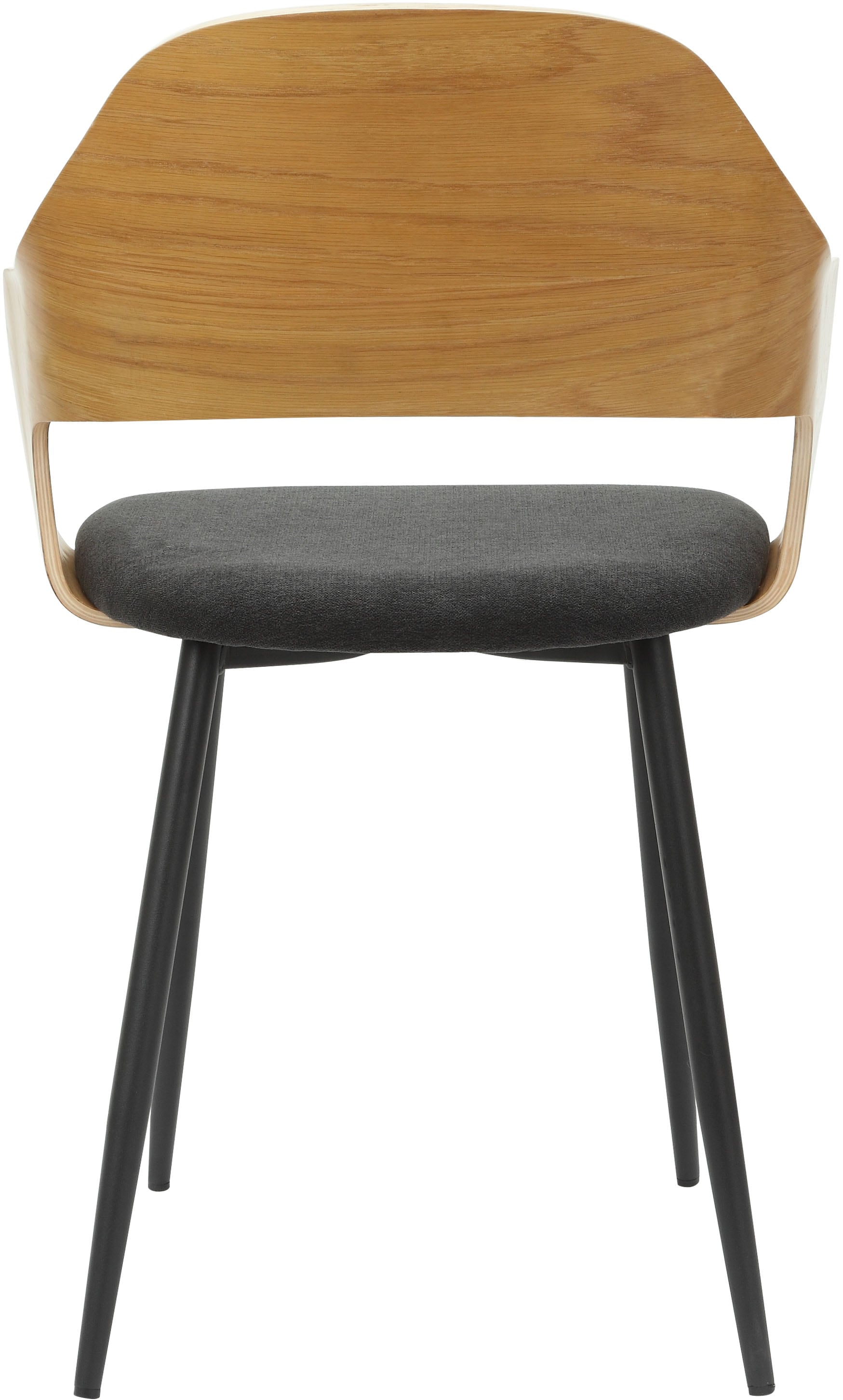 Home affaire Esszimmerstuhl »Belleville« (Set) 2 Stk.Rückenlehne in Eichenfurnier, Beine aus Metall