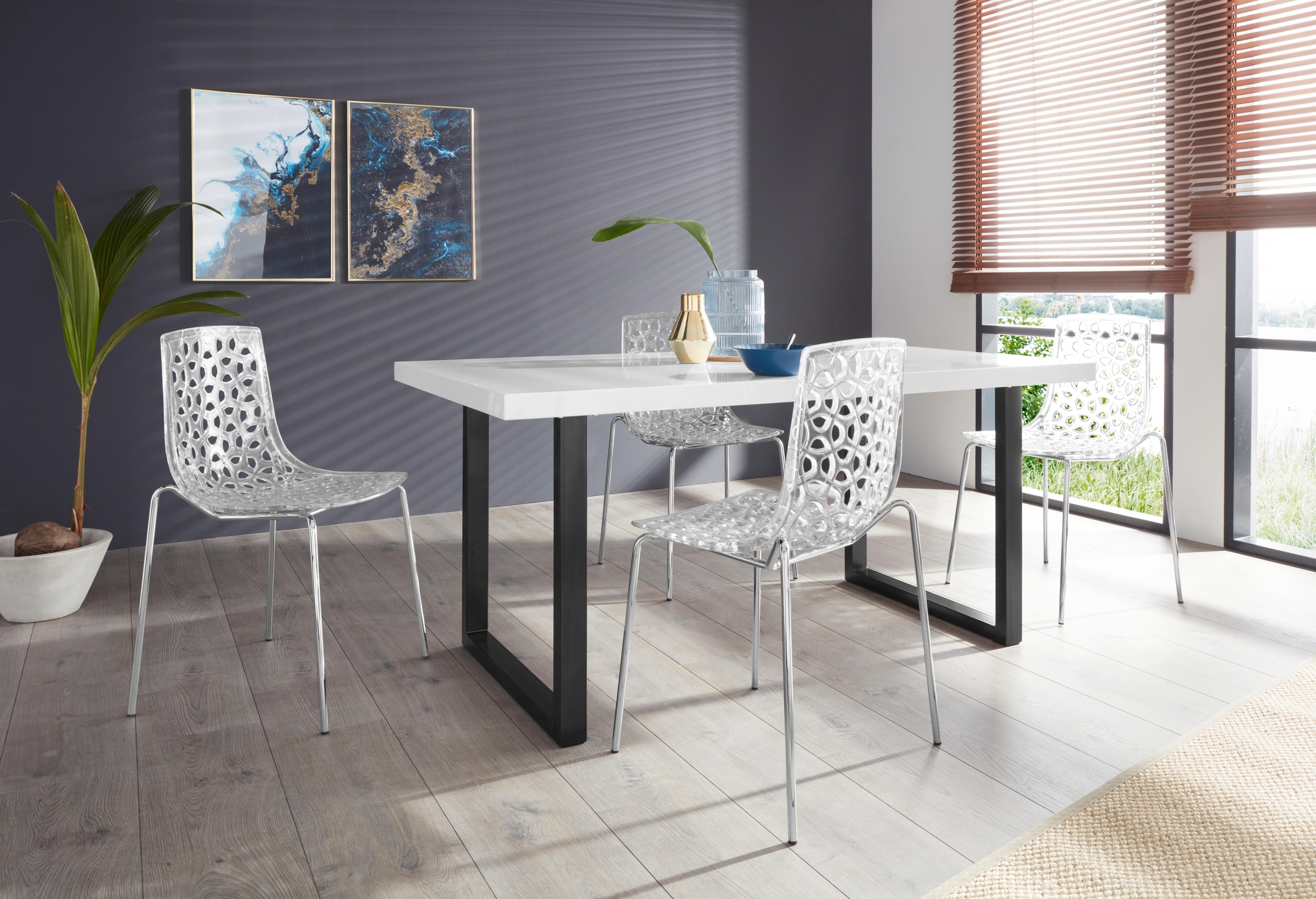 Paroli Esstisch »Manger« Breite 180 cm, mit U-Gestell aus Metall in schwarz günstig online kaufen