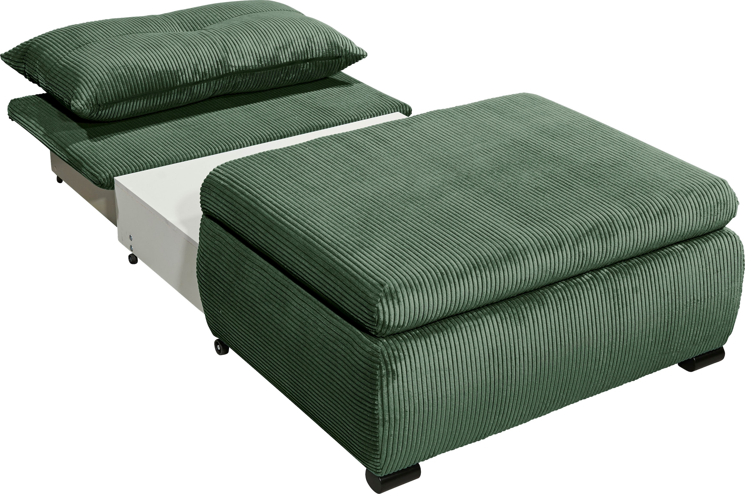 ED EXCITING DESIGN Schlafsofa »Charlie«, Schlafsessel mit Bettkasten & 1 Rückenkissen