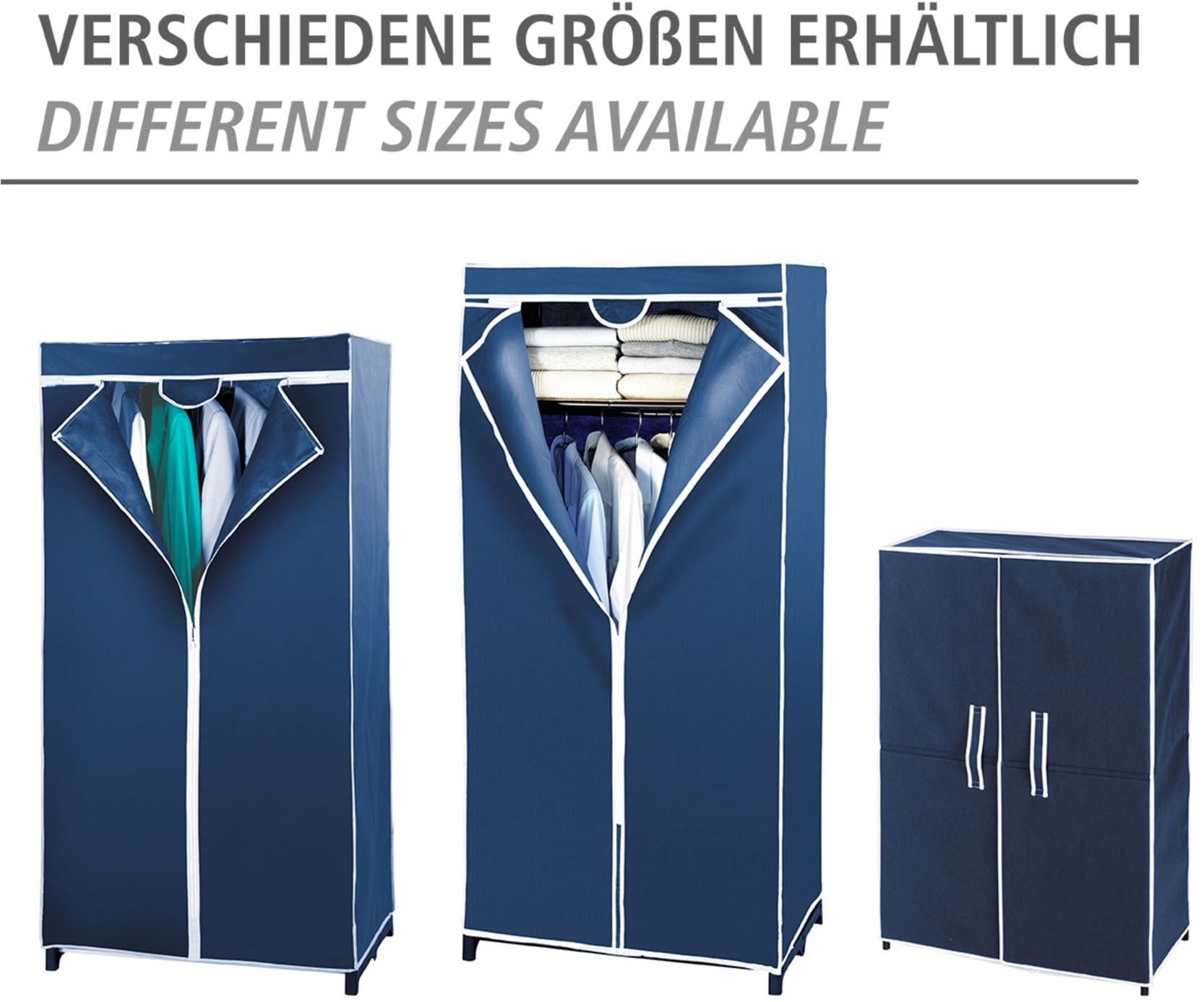 WENKO Stoffschrank »Modell Air«, Stoffschrank mit Kleiderstange, Ablage & Reißverschluss, Vlies
