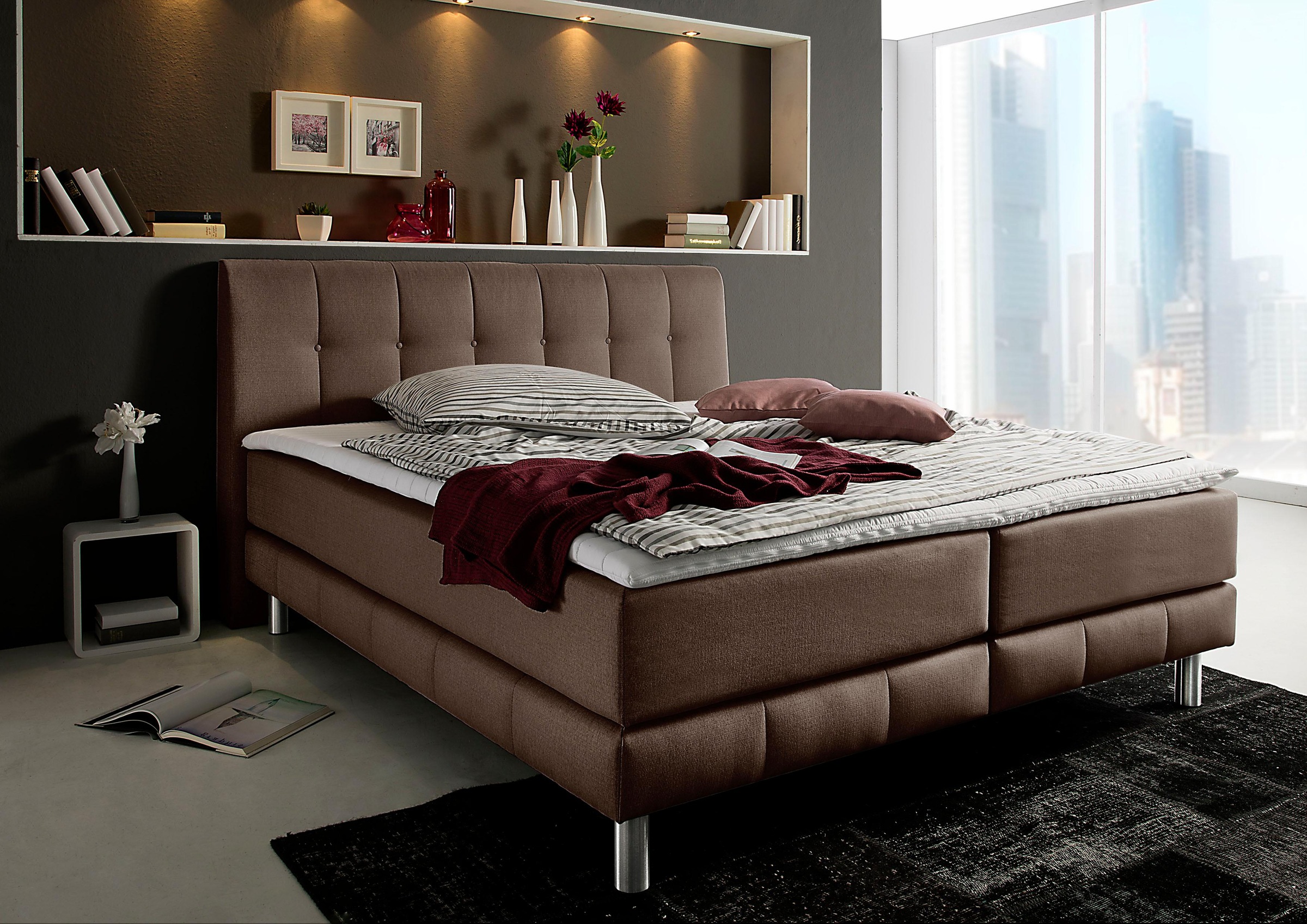 Home affaire Boxspringbett »Cafone« inkl. Topper, 5 Breiten, 3 Matratzenart günstig online kaufen