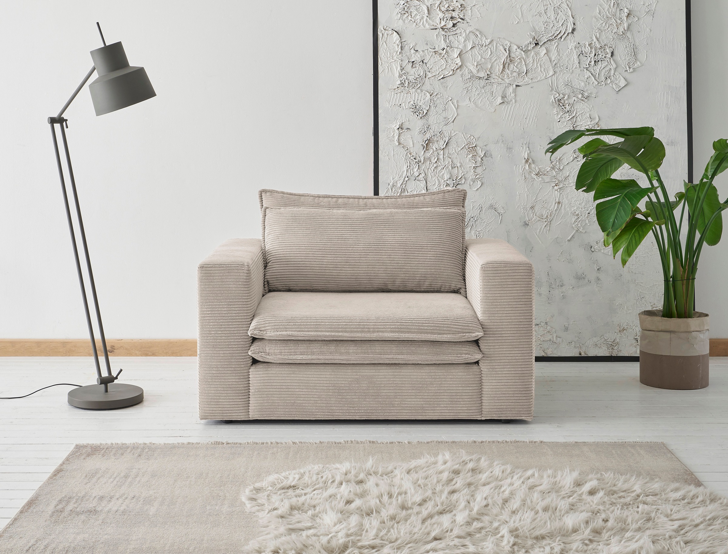 Places of Style Loveseat »PIAGGE«, Hochwertiger Cord, trendiger Loveseat günstig online kaufen