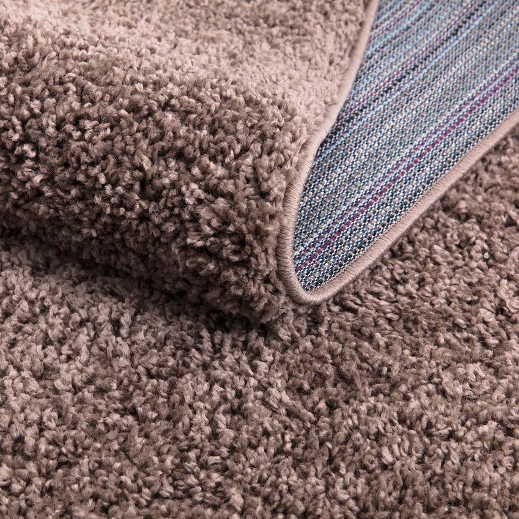 Carpet City Hochflor-Teppich »City Shaggy«, rund, 30 mm Höhe, Teppich Einfarbig Uni, besonders flauschig-weich
