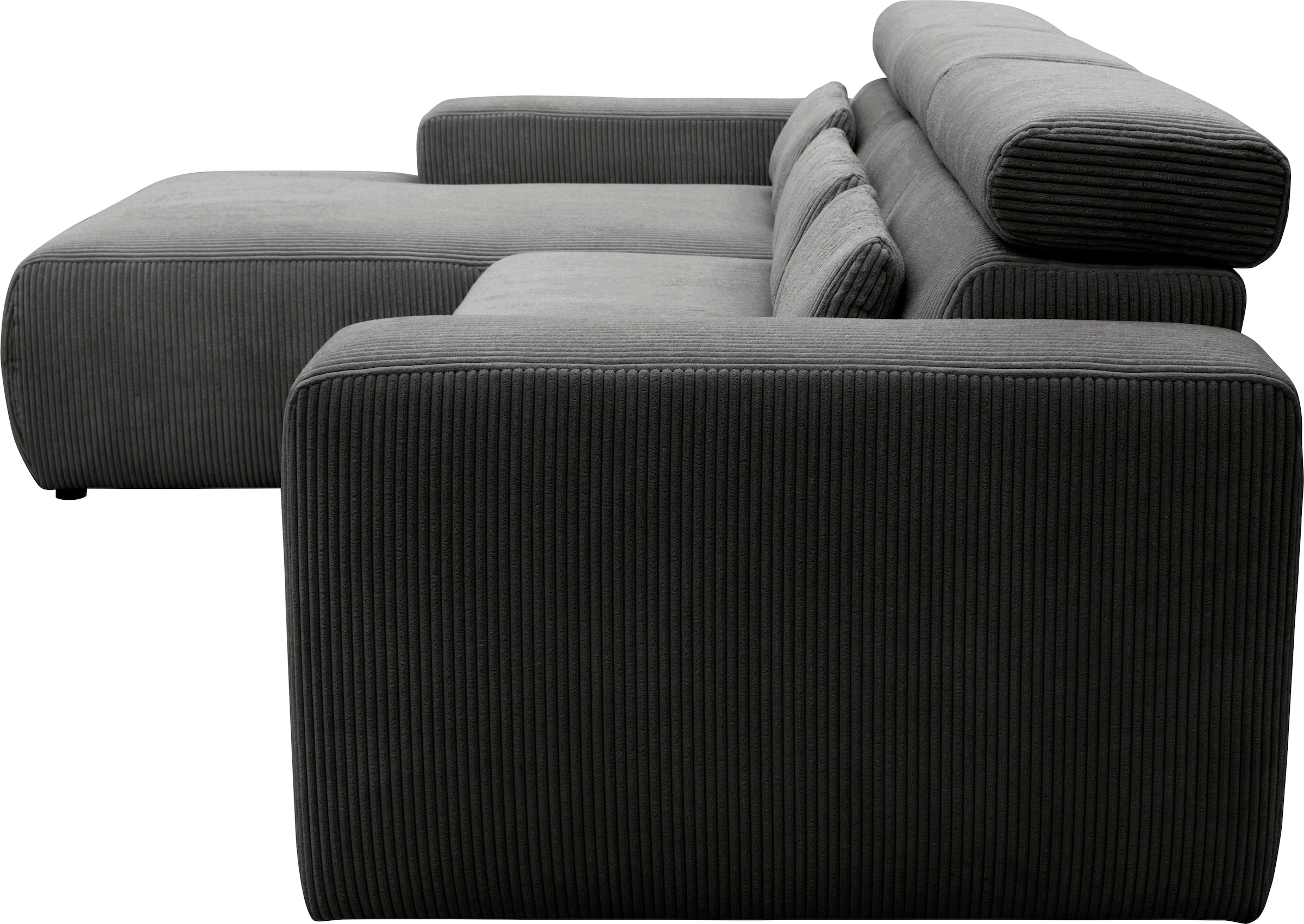 DOMO collection Ecksofa »Brandon große Ausführung B/T/H: 289/177/80 cm, auch in Leder und Cord«, mit Kopfteilverstellung, wahlweise Sitztiefenverstellung, L-Form